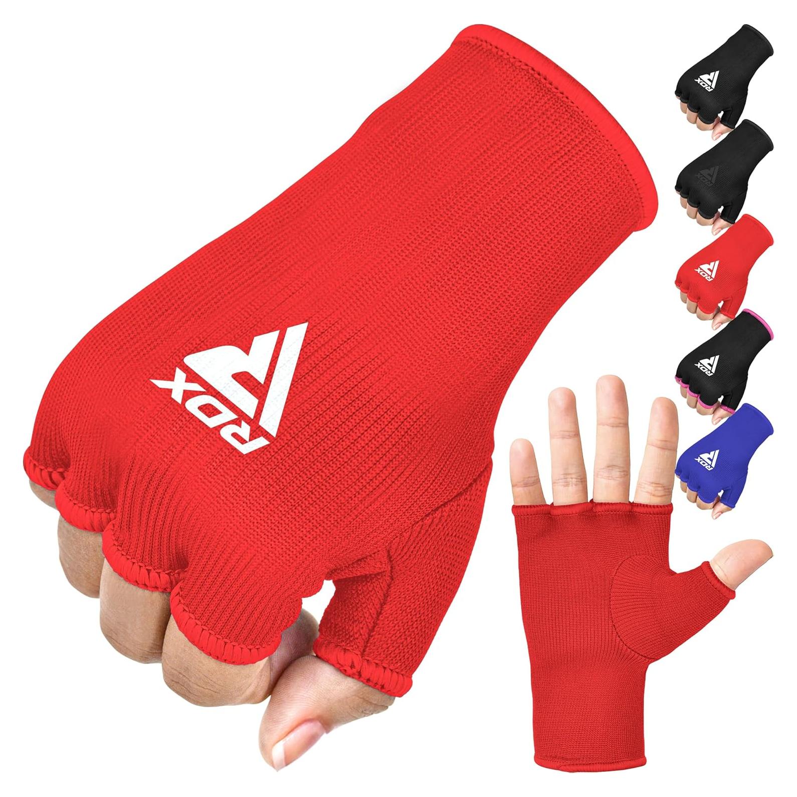 Guantes de Boxeo RDX Unisex Medianos en Negro - Vendajes Cortos