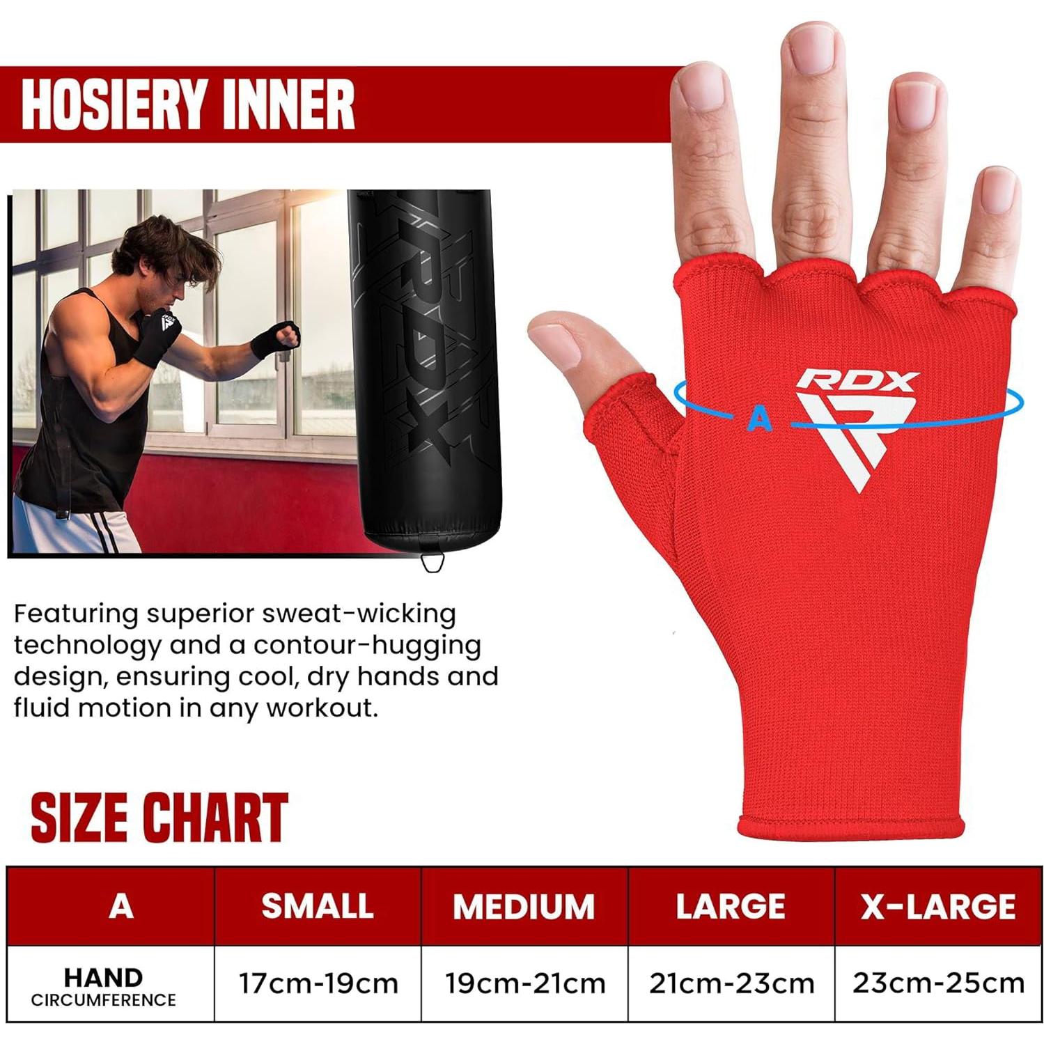 Guantes de Boxeo RDX Unisex Medianos en Negro - Vendajes Cortos