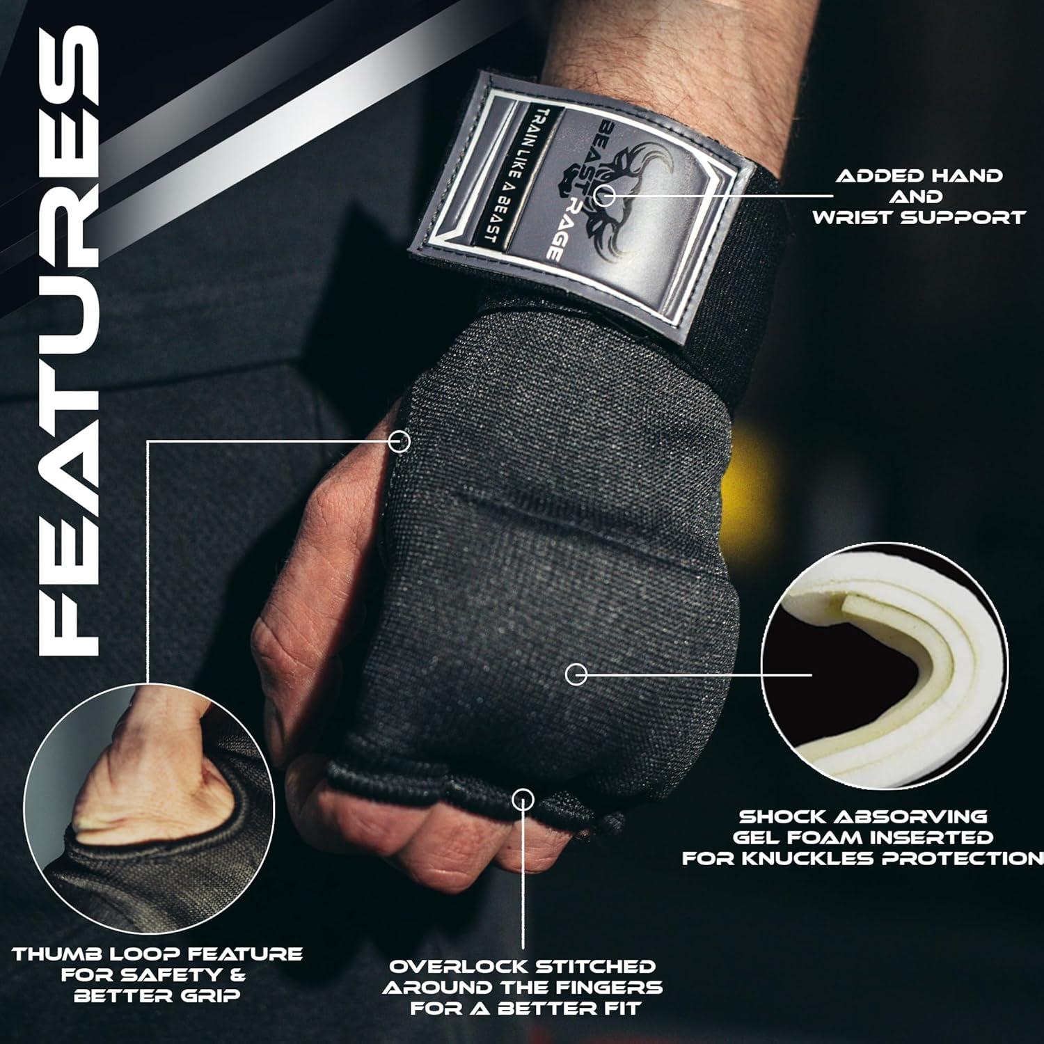 Guantes Interiores BEAST RAGE con Envoltorios Rápidos MMA 36"