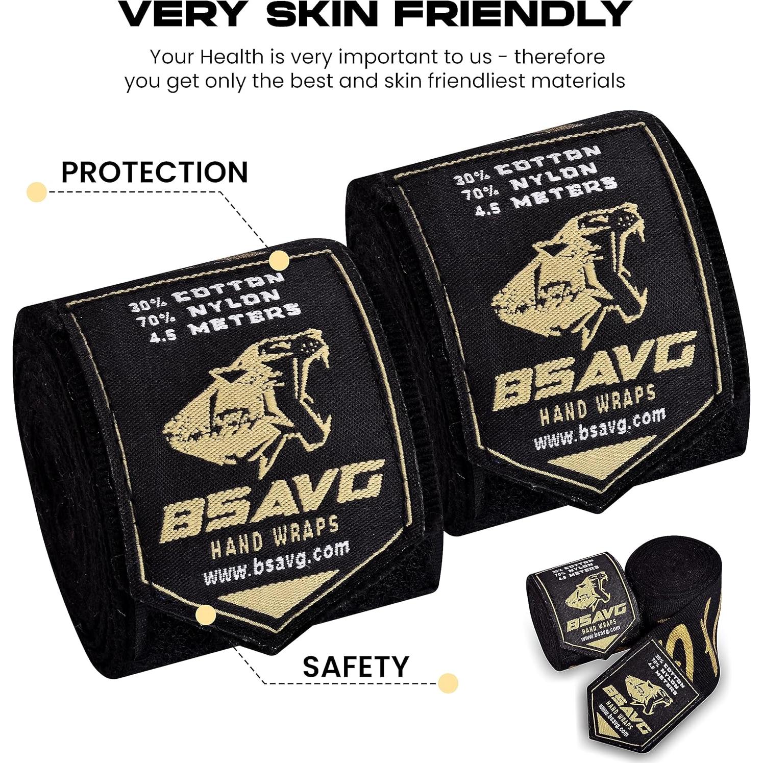 Envolturas de Mano BeSAVAGE 457 cm para Boxeo y MMA