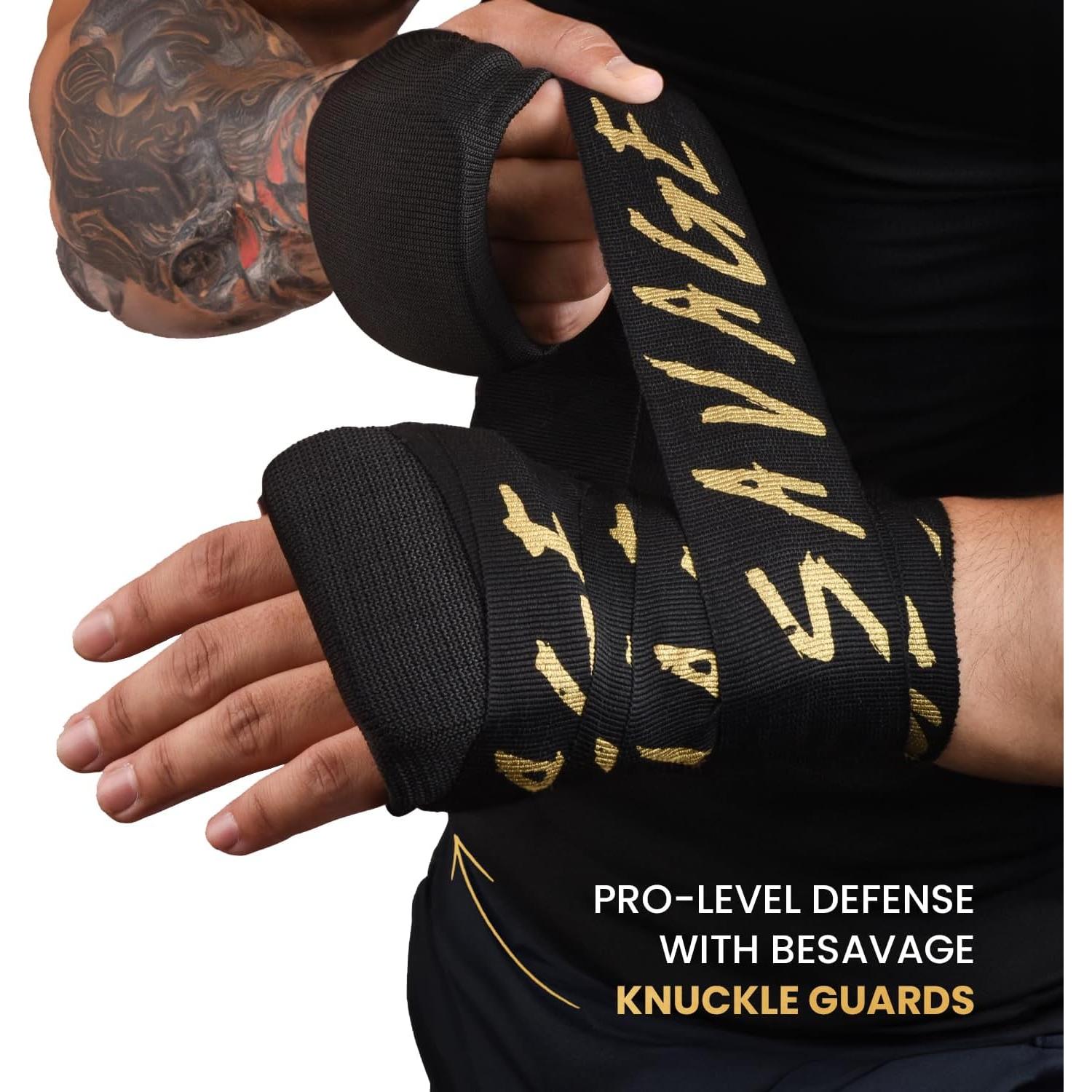 Envolturas de Mano BeSAVAGE 457 cm para Boxeo y MMA