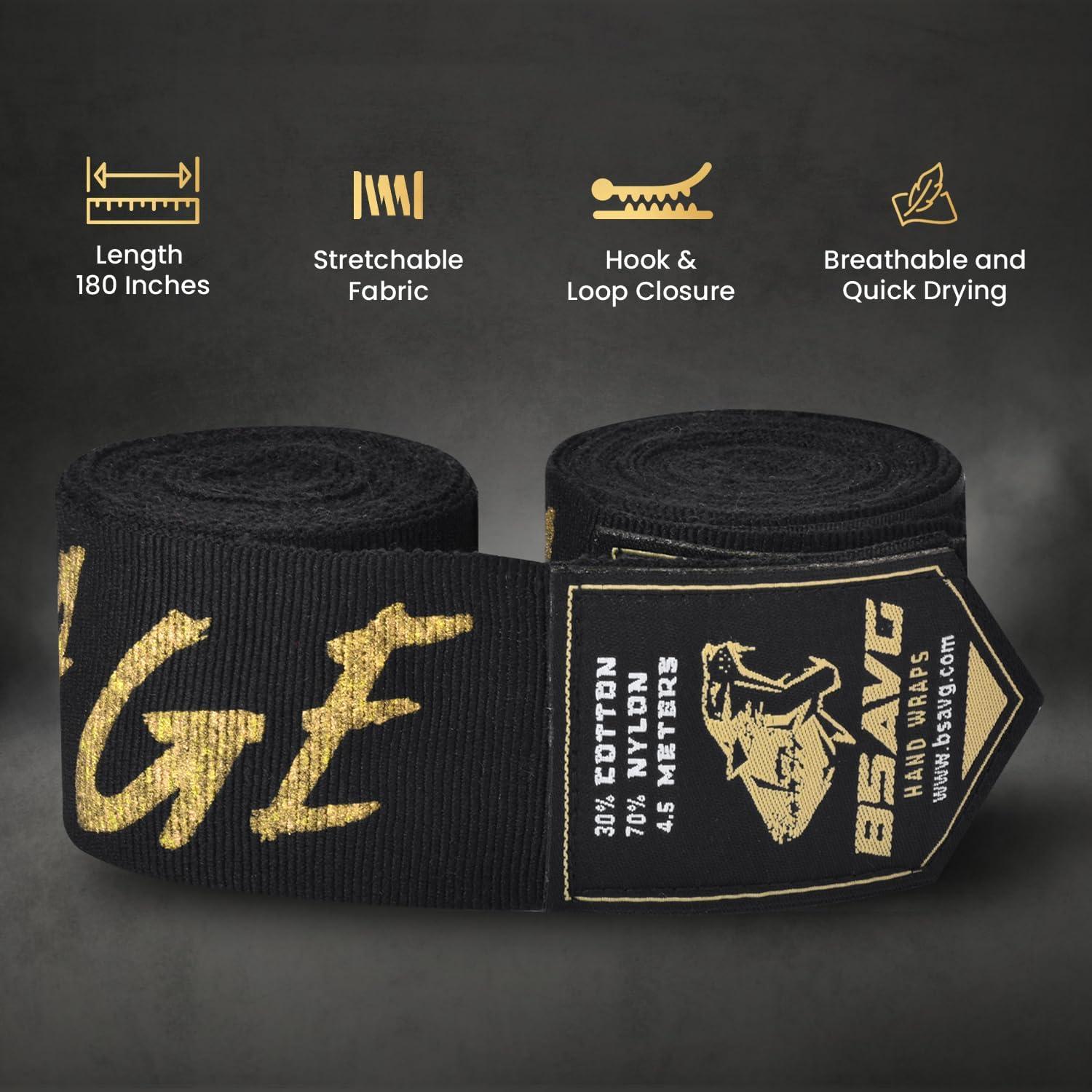 Envolturas de Mano BeSAVAGE 457 cm para Boxeo y MMA