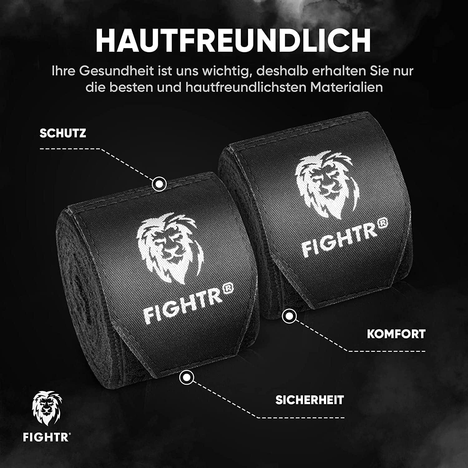 Envolturas de Mano de Boxeo FIGHTR Protect 160 cm Negro