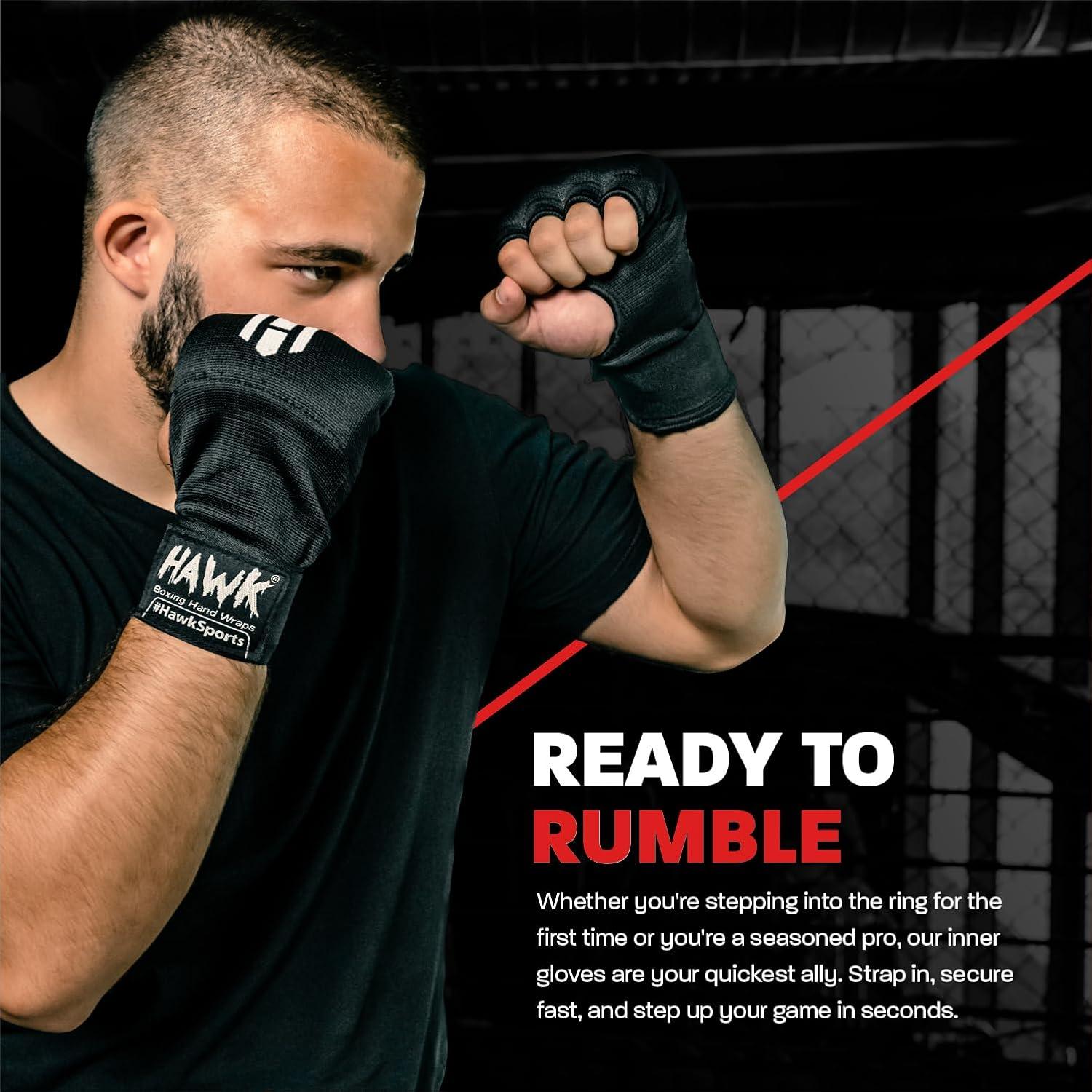 Guantes Internos Acolchados Hawk Sports para Boxeo - Negro S/M