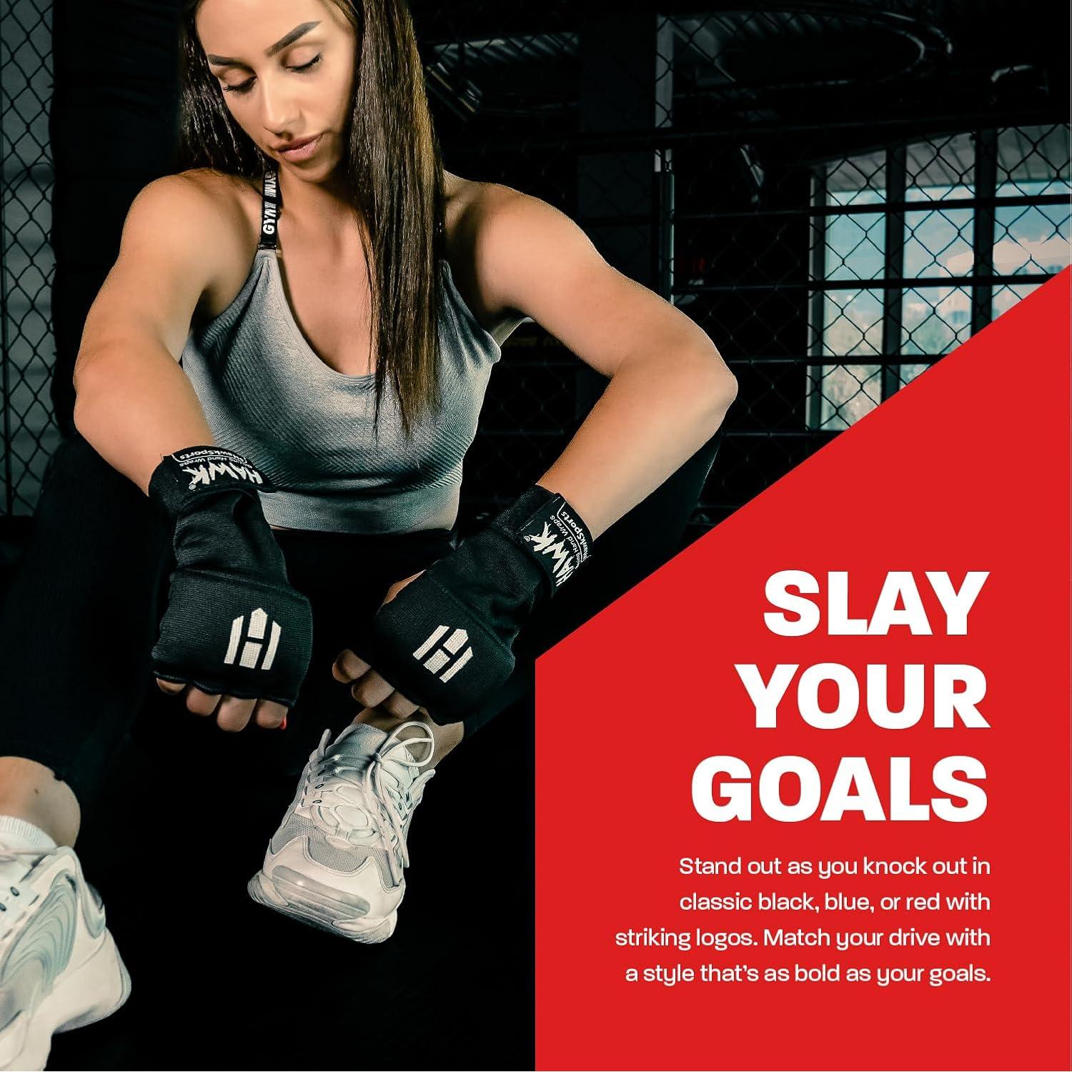 Guantes Internos Acolchados Hawk Sports para Boxeo - Negro S/M