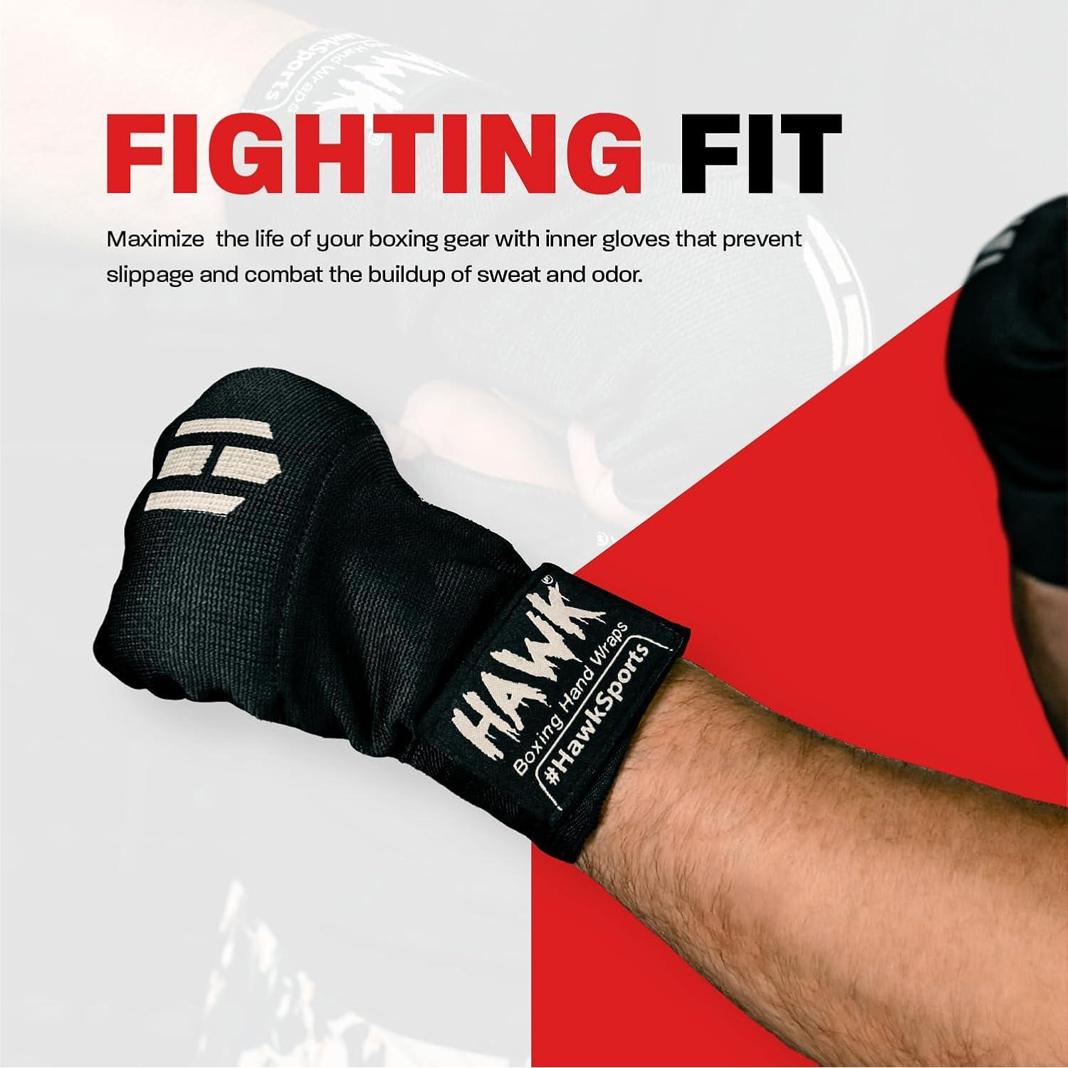 Guantes Internos Acolchados Hawk Sports para Boxeo - Negro S/M