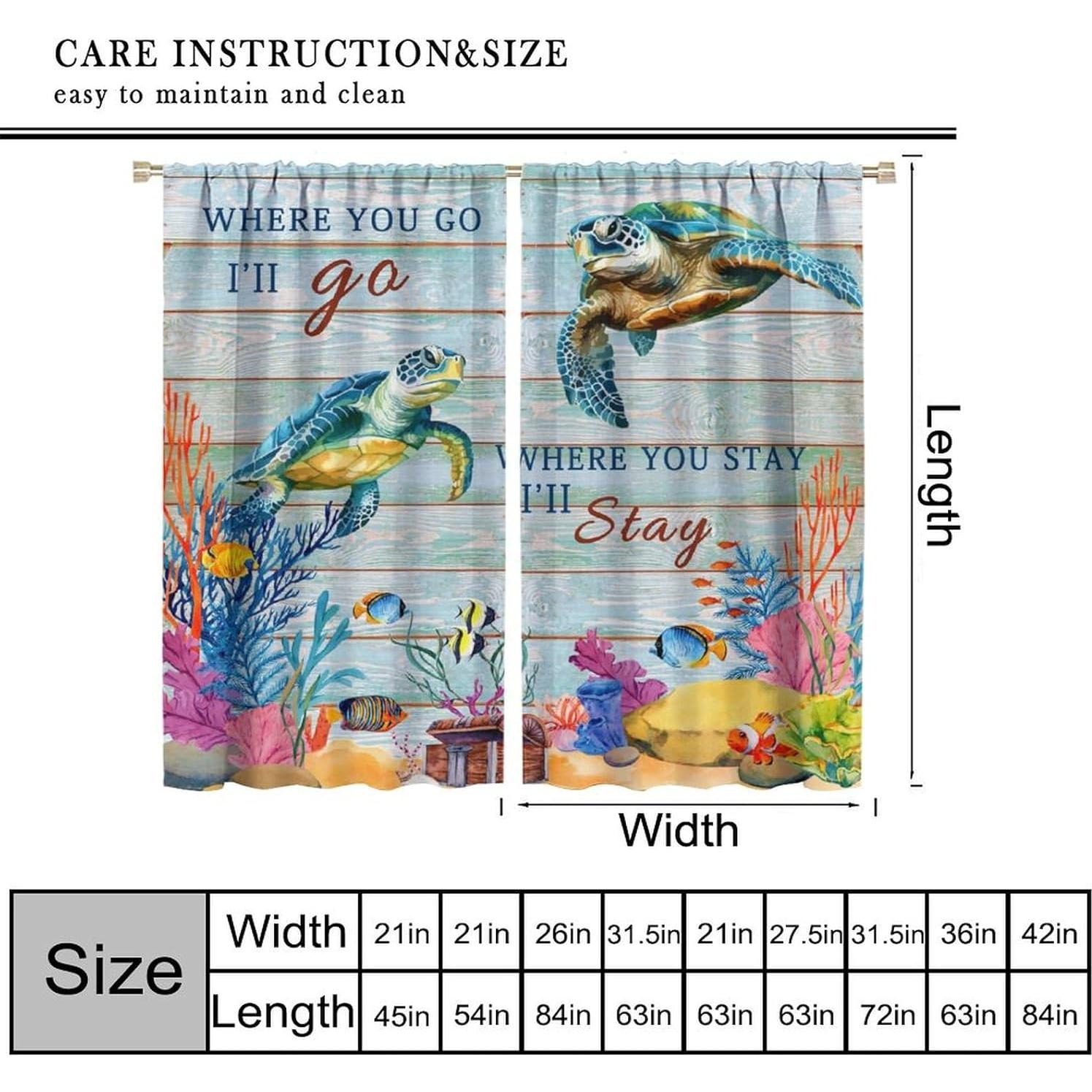 Cortinas AAVEUP Tortuga Marino 53x114 cm 30% Opacas