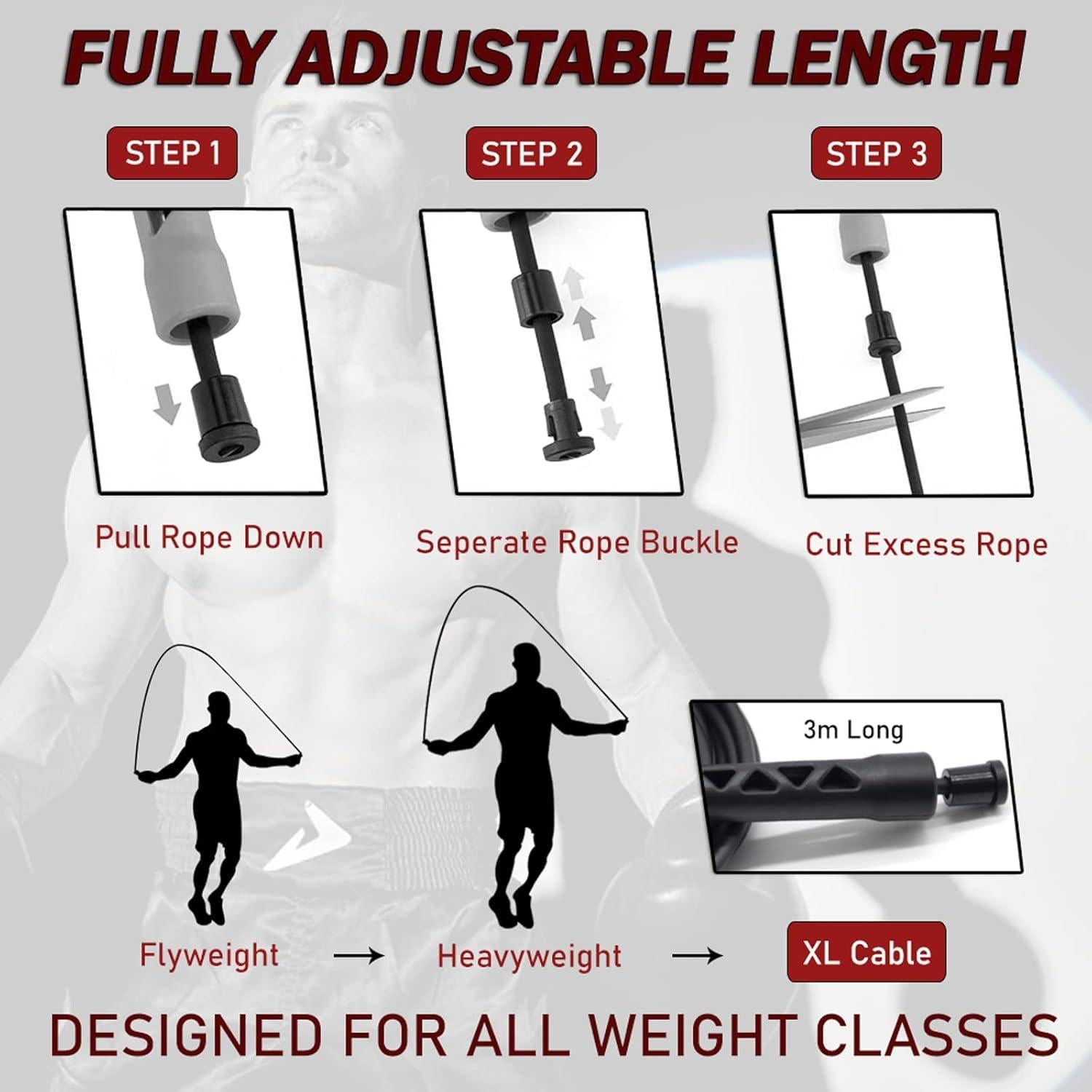 Cuerda de Salto Ajustable Damage Fight Gear 3m Antideslizante