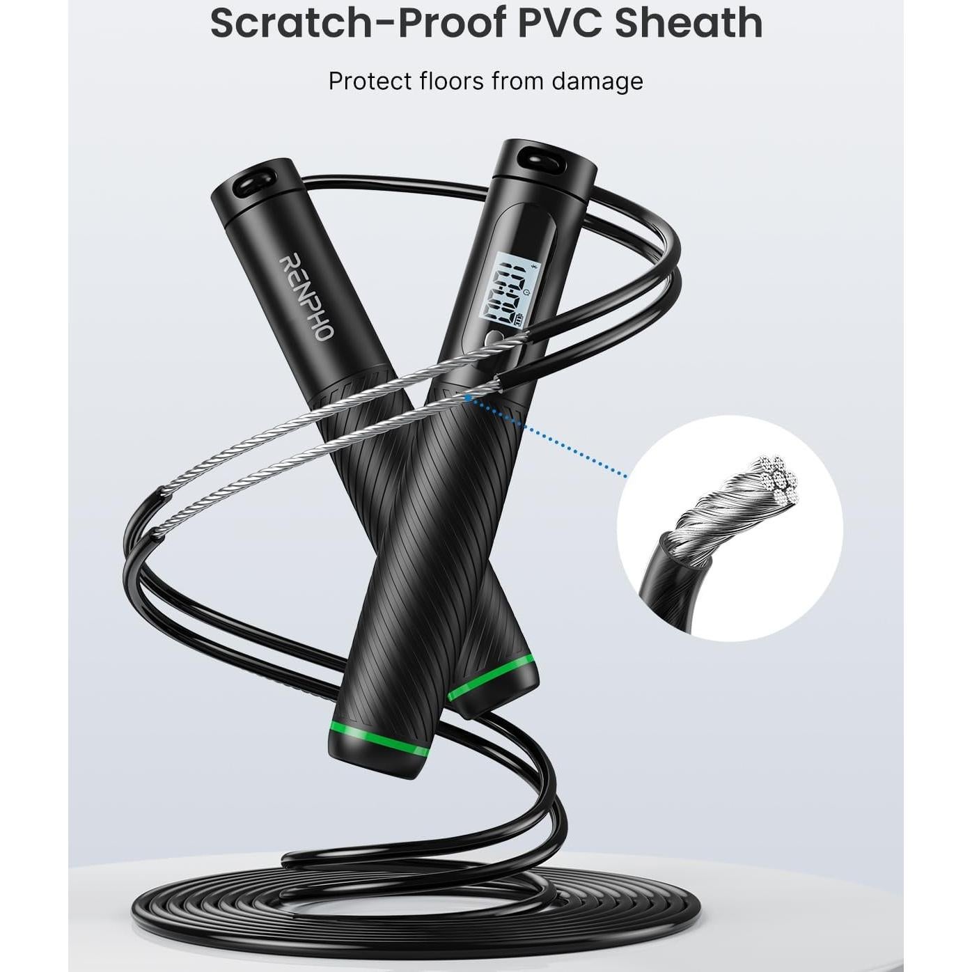 Cuerda de Salto Inalámbrica RENPHO con Peso y Contador