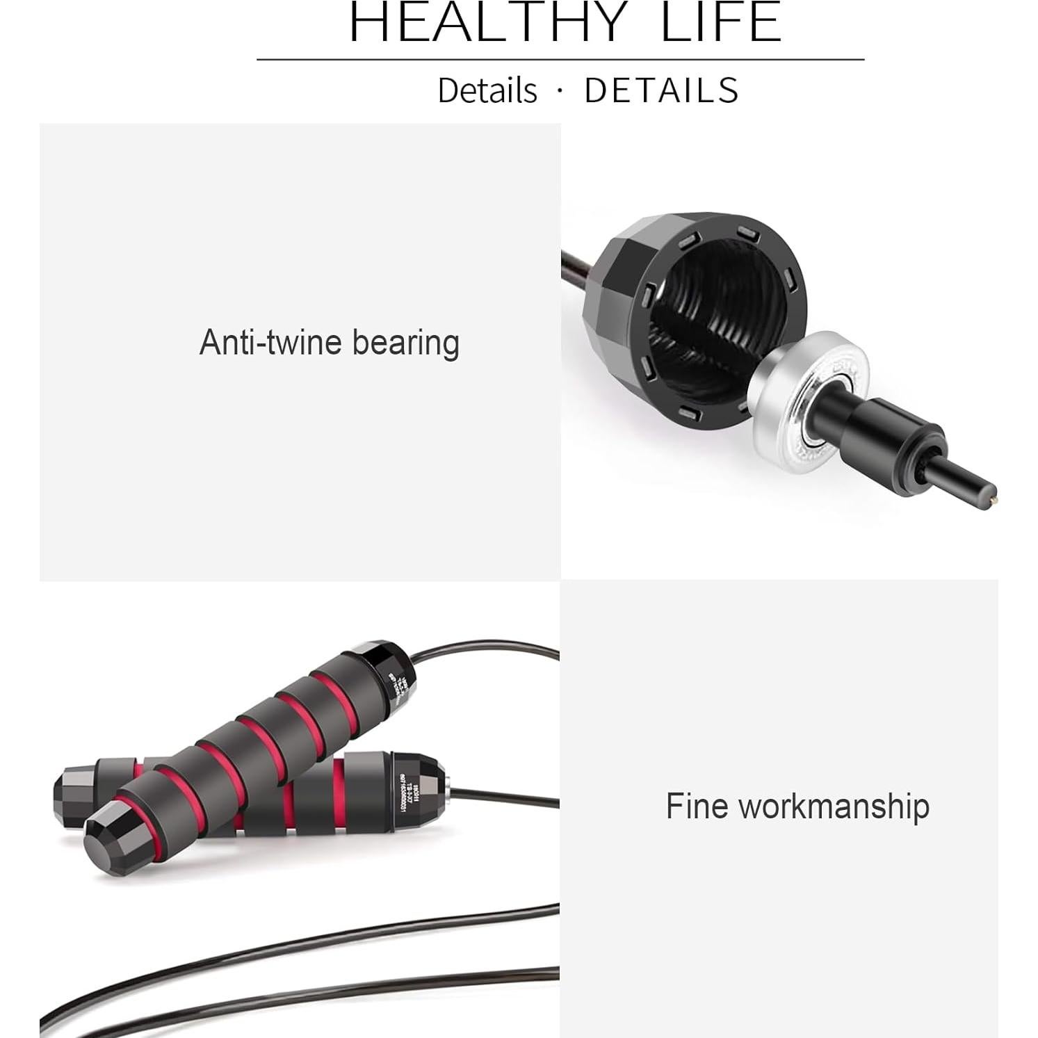 Cuerda para Saltar DEGOL Ajustable con Mangos de Espuma 2.74m