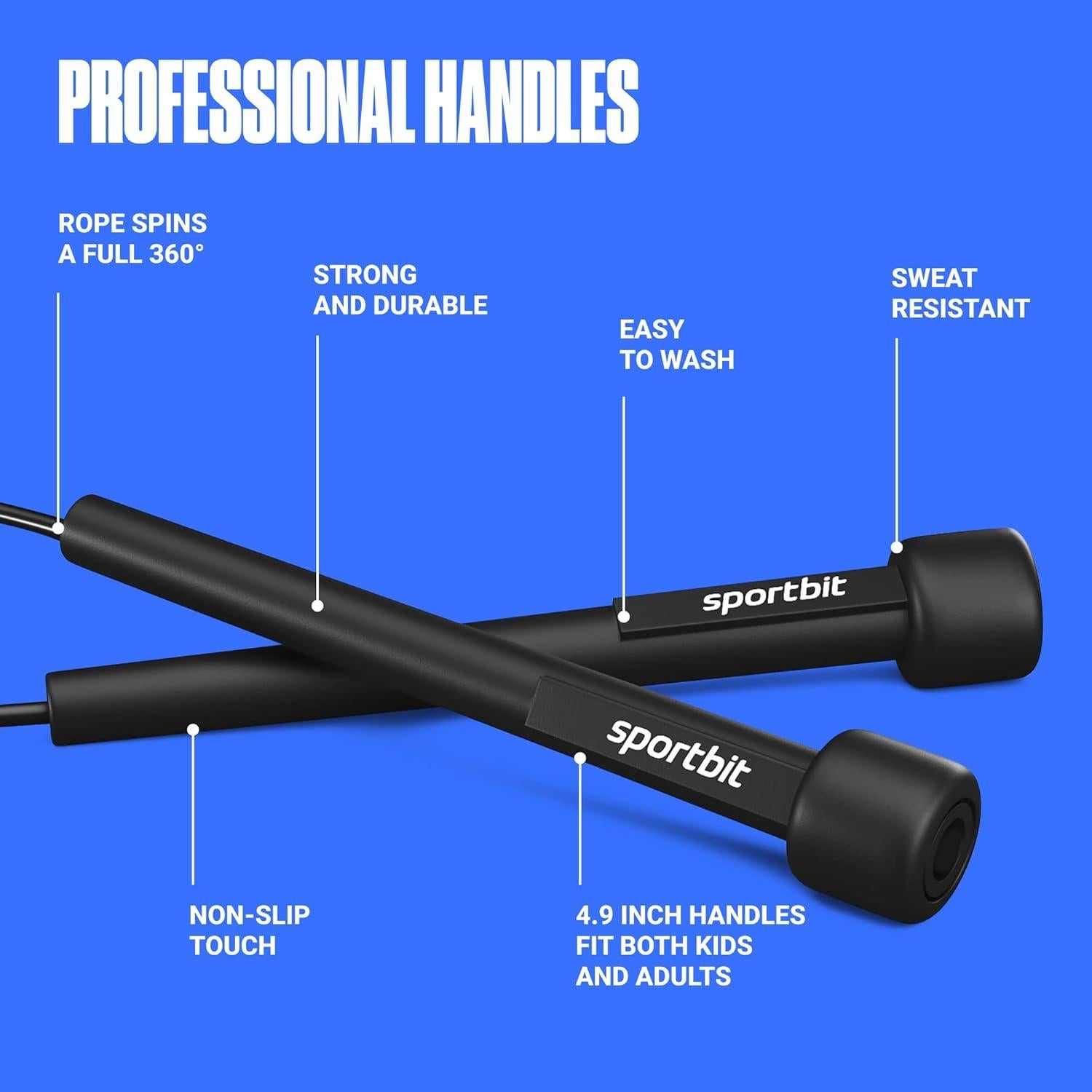 Cuerda de Salto Ajustable SPORTBIT para Fitness 315.96 cm