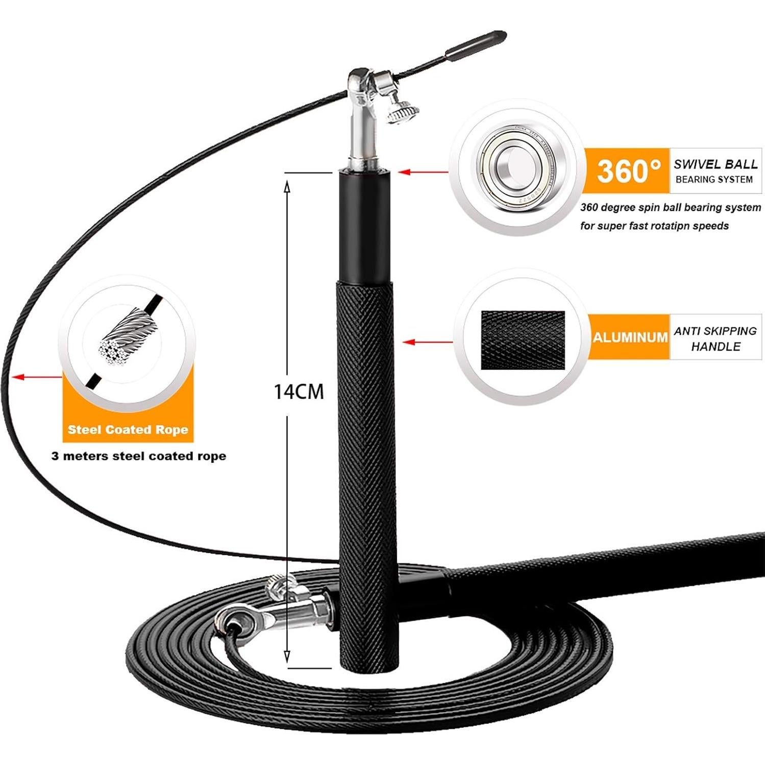 Cuerda de Salto Ajustable Gsssport - Acero Recubierto 3m
