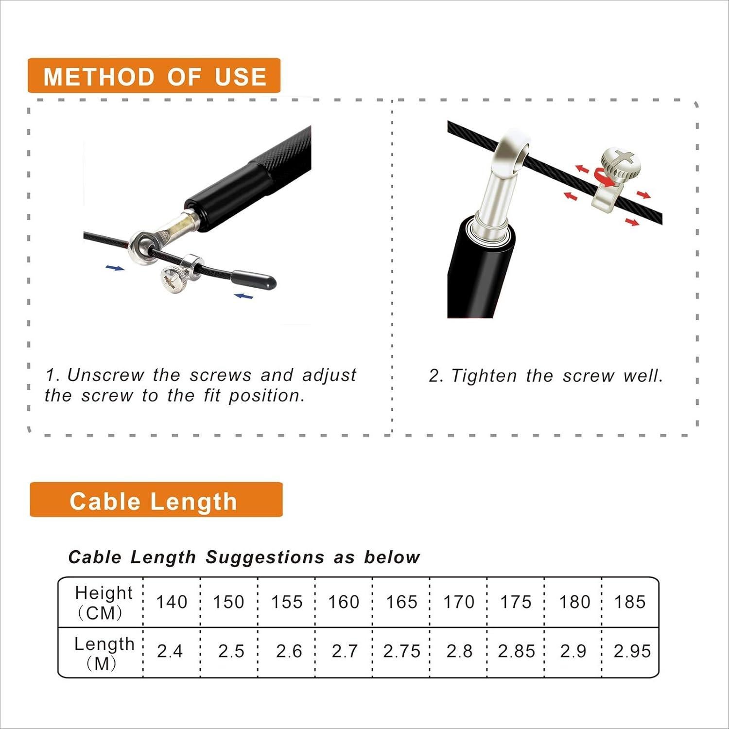 Cuerda de Salto Ajustable Gsssport - Acero Recubierto 3m