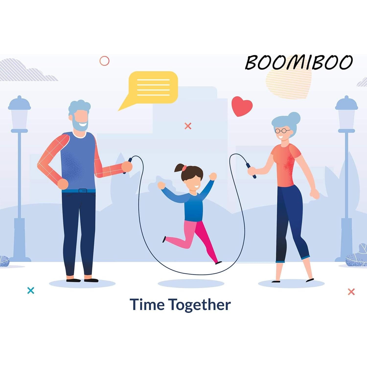 Cuerda de Saltar Ajustable BOOMIBOO 2.8m Antienredos para Fitness