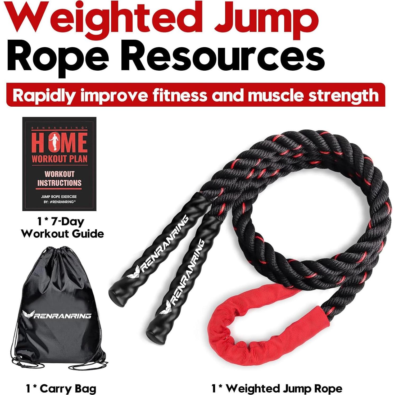 Cuerda de Salto con Peso RENRANRING 3lb (1.36kg) para Fitness