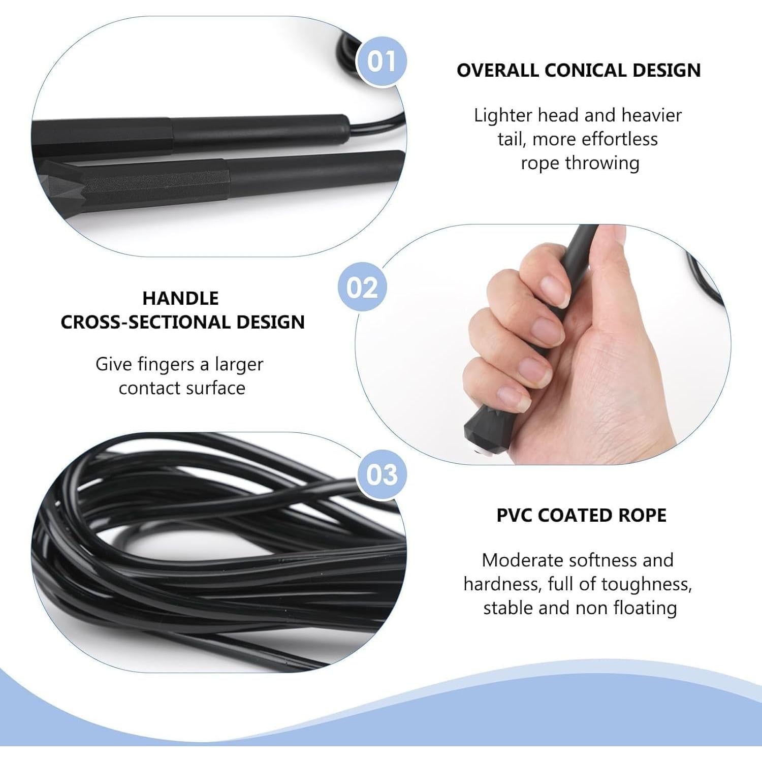 Cuerda de Salto Ajustable hoeslaw 3m Profesional Antideslizante