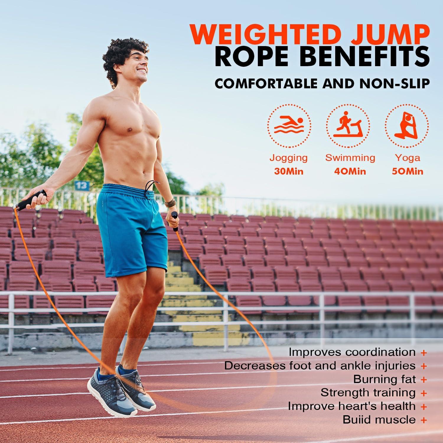 Cuerda de Salto Pesada KUTIZE 0.45kg Ajustable para Fitness