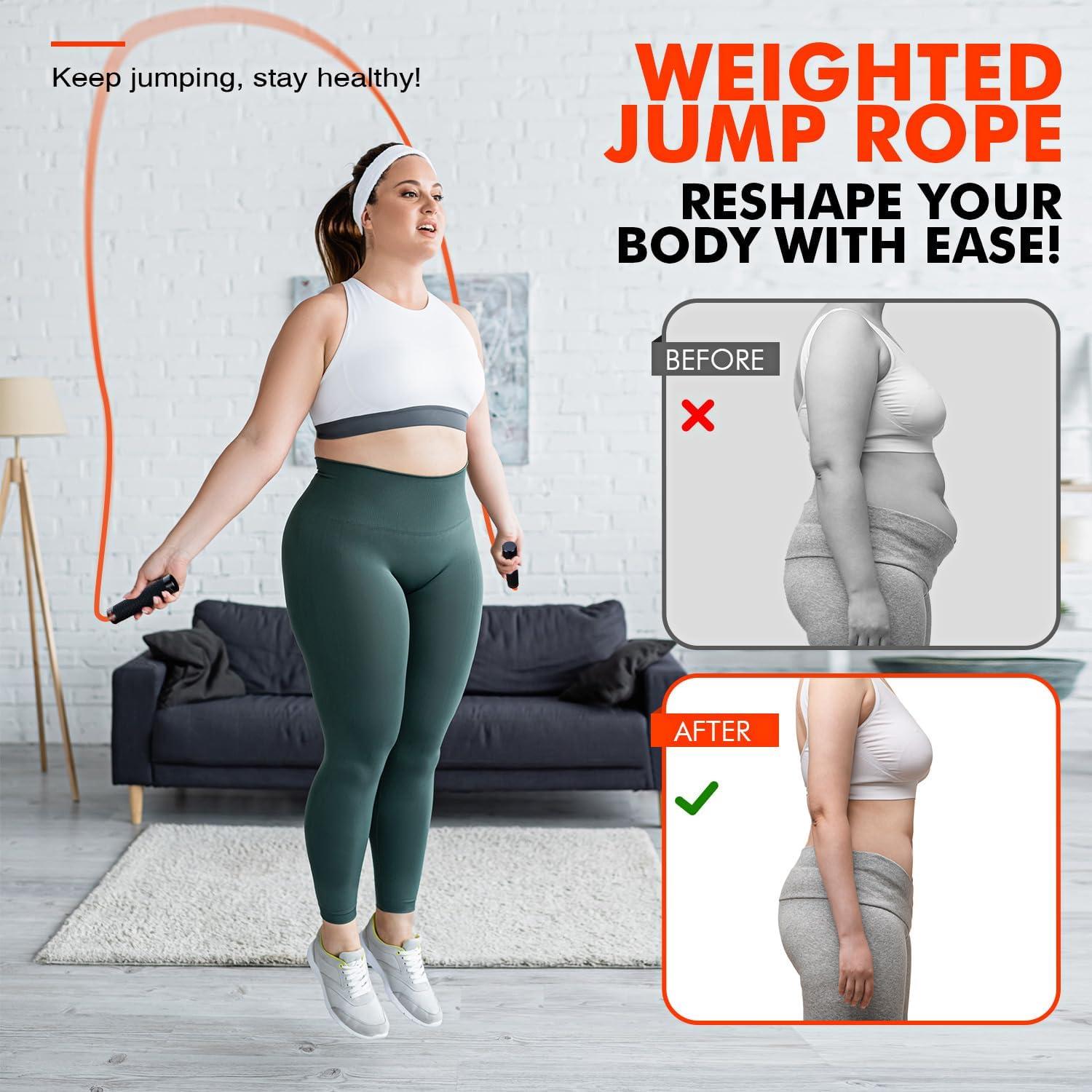 Cuerda de Salto Pesada KUTIZE 0.45kg Ajustable para Fitness