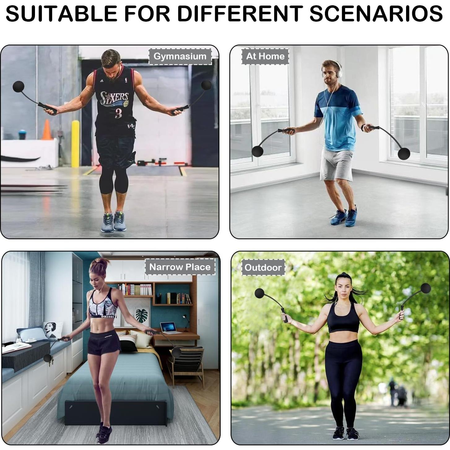 Cuerda de Salto Sin Cuerda iRboWou Ajustable con Peso 170g