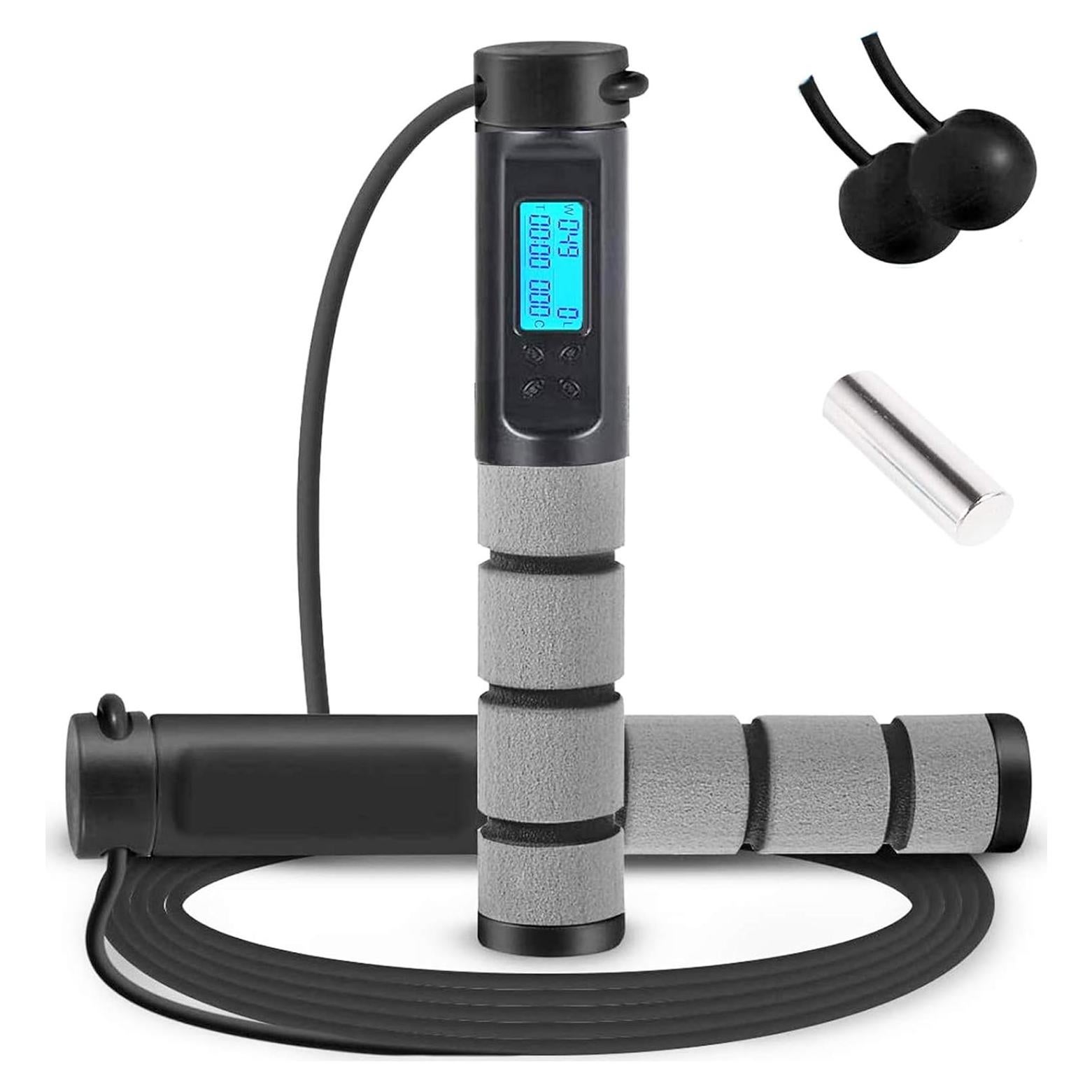 Cuerda de saltar Wastou con contador digital y manijas pesadas