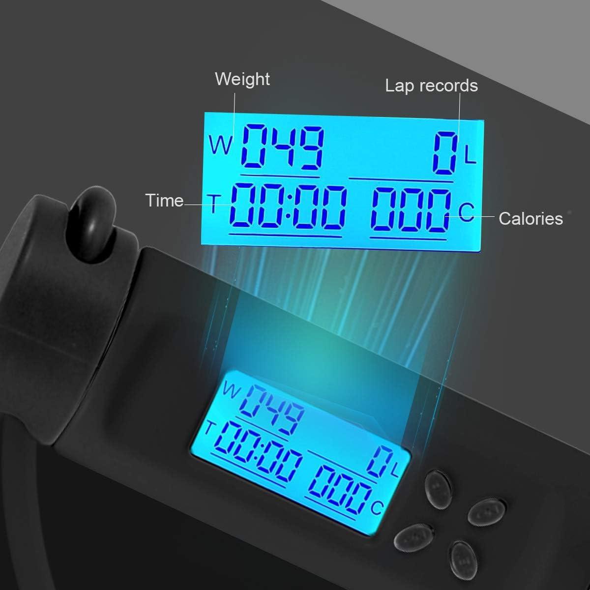 Cuerda de saltar Wastou con contador digital y manijas pesadas