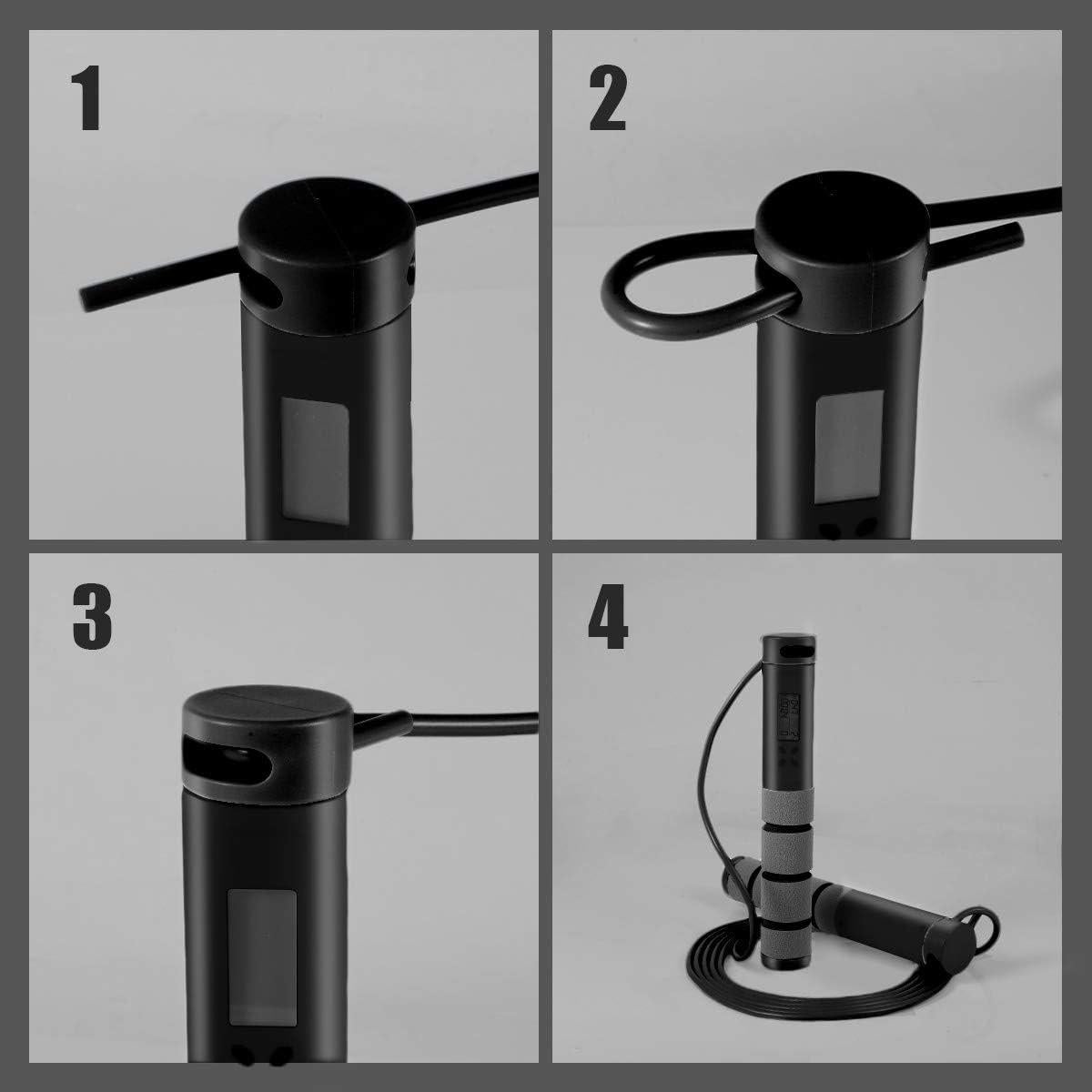 Cuerda de saltar Wastou con contador digital y manijas pesadas