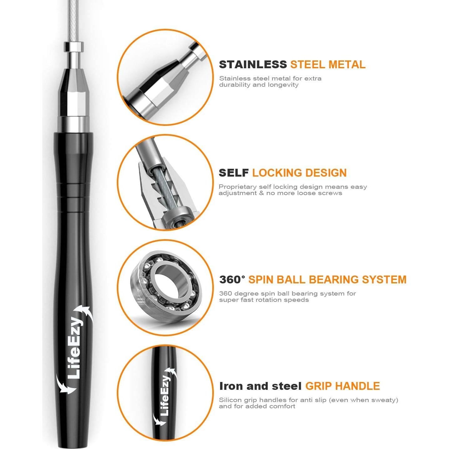 Cuerda de Salto Ponderada LIFEEZY 3.05m Alta Velocidad