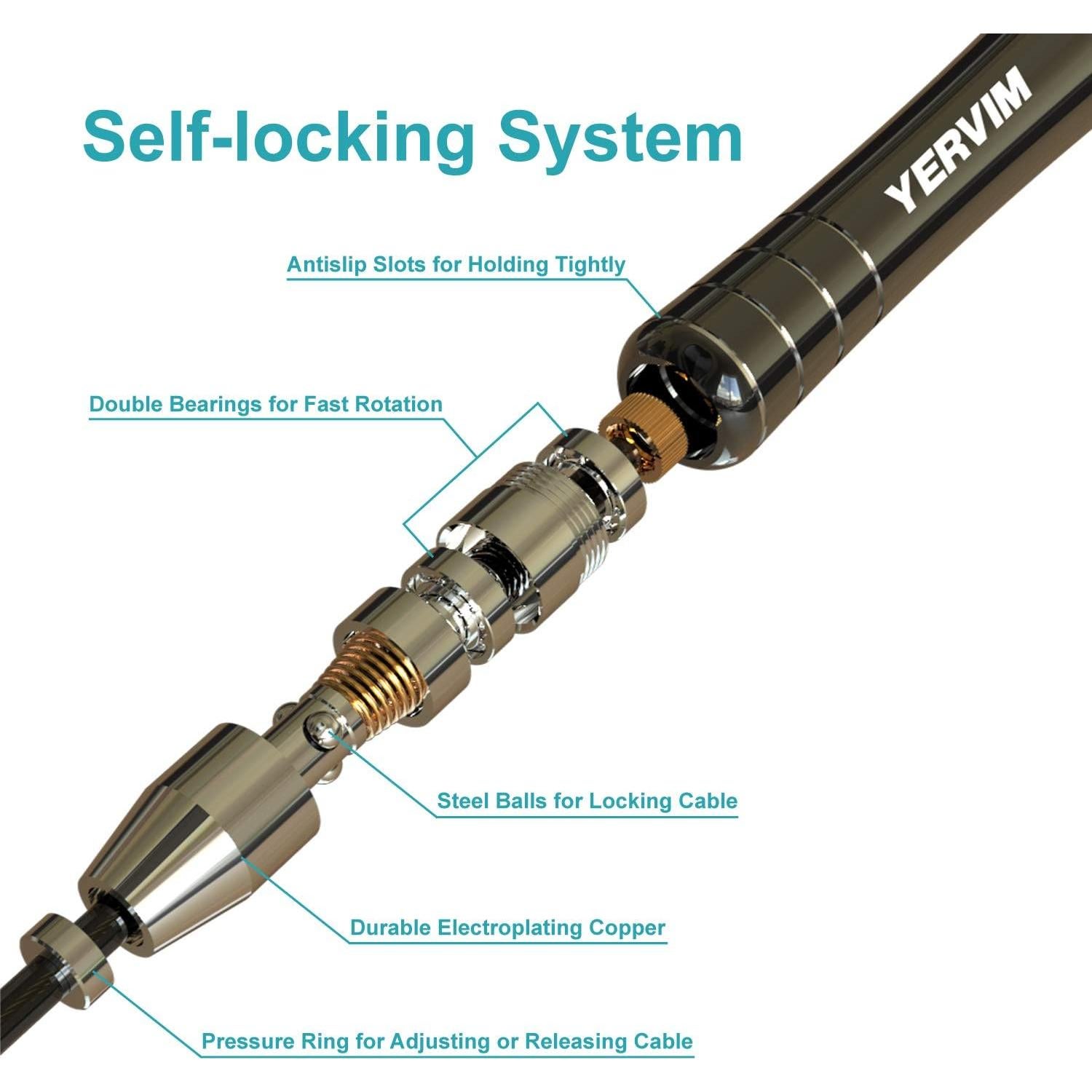 Cuerda de Salto Rápida YERVIM Ajustable para Fitness y Boxeo