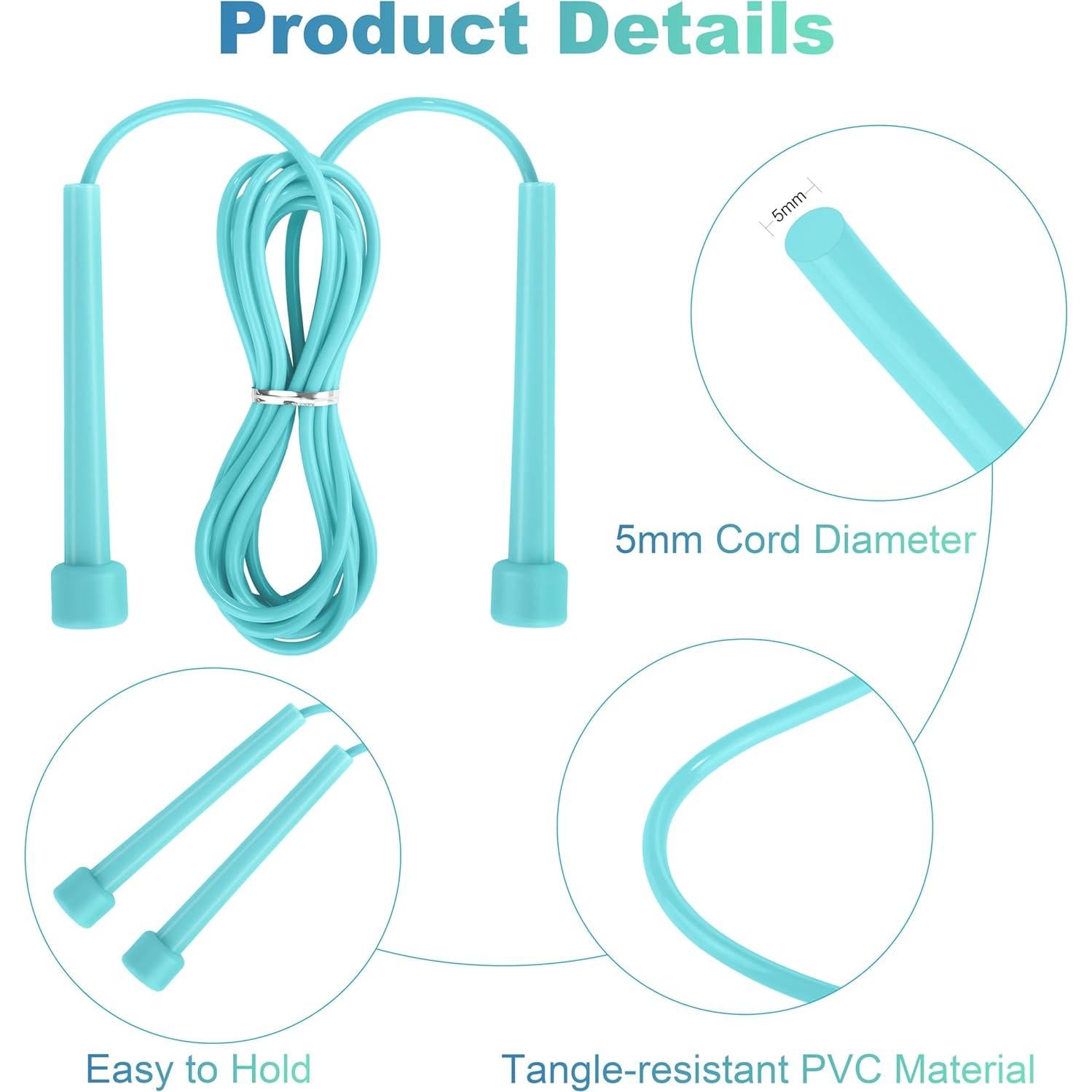 Cuerda de Saltar Aodaer Ajustable PVC 2.8m para Niños - 10 Unidades