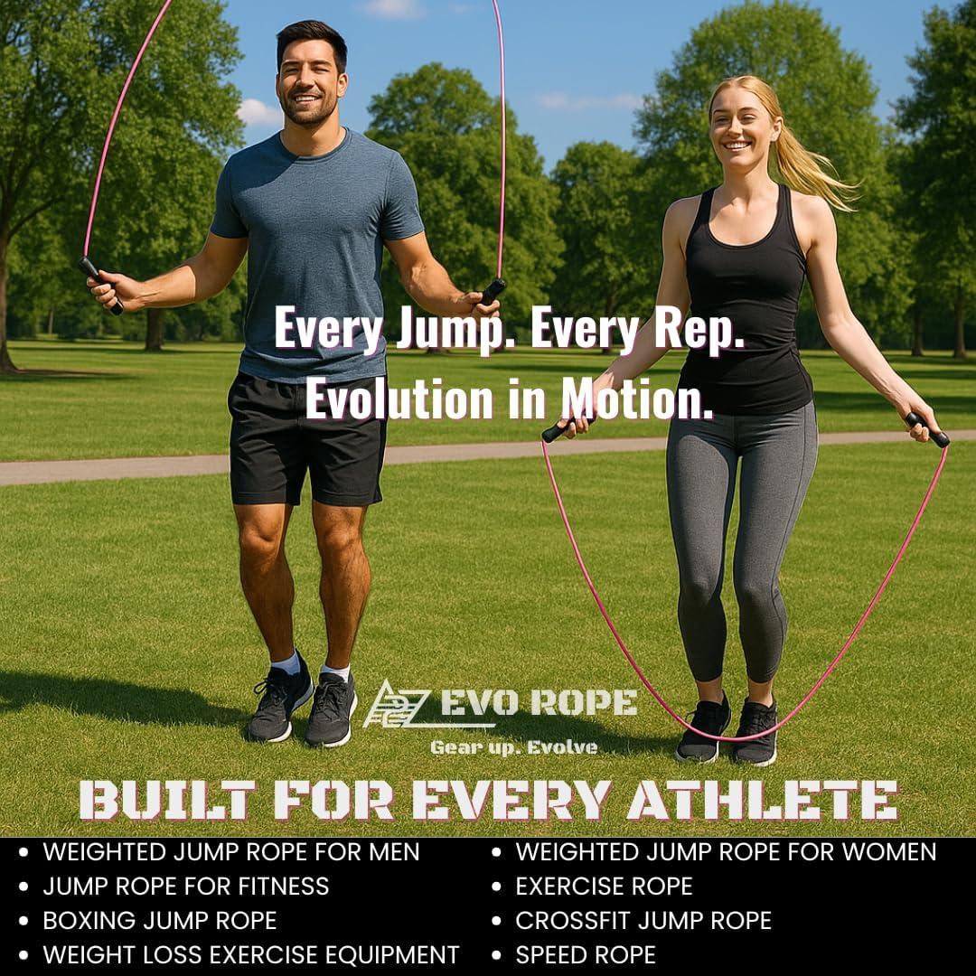 Cuerda de Salto con Peso A2Z Evo - Ajustable 3.30 m Rosa