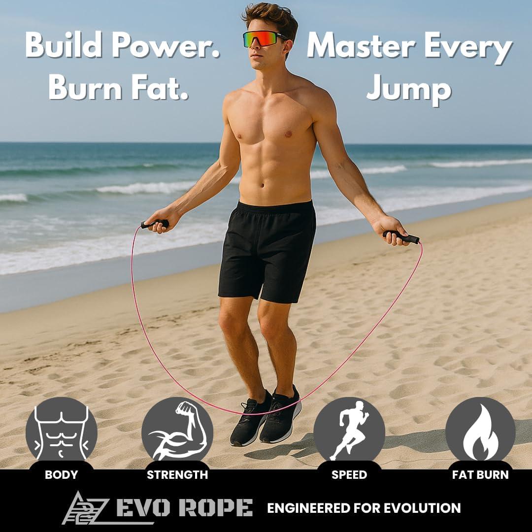 Cuerda de Salto con Peso A2Z Evo - Ajustable 3.30 m Rosa