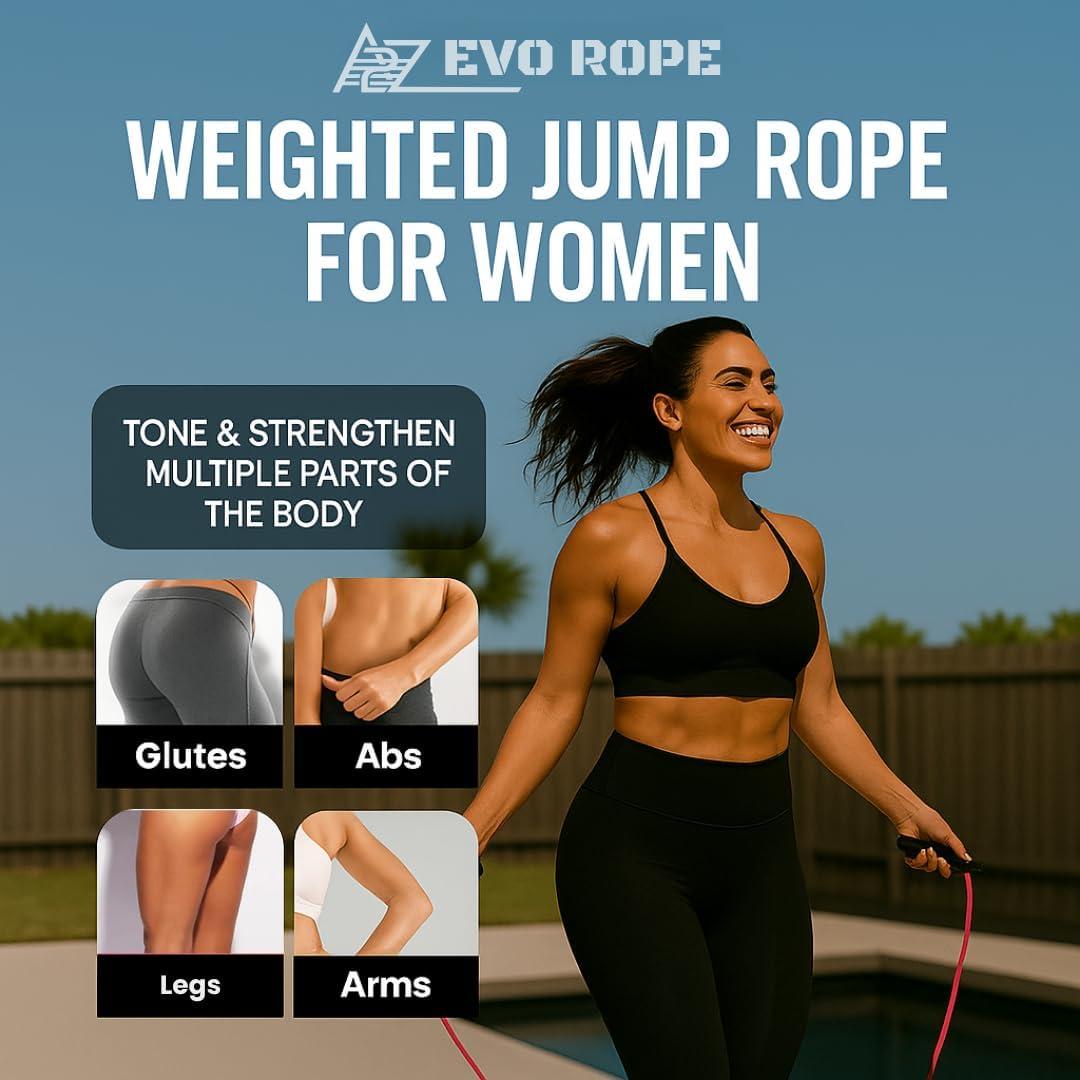 Cuerda de Salto con Peso A2Z Evo - Ajustable 3.30 m Rosa