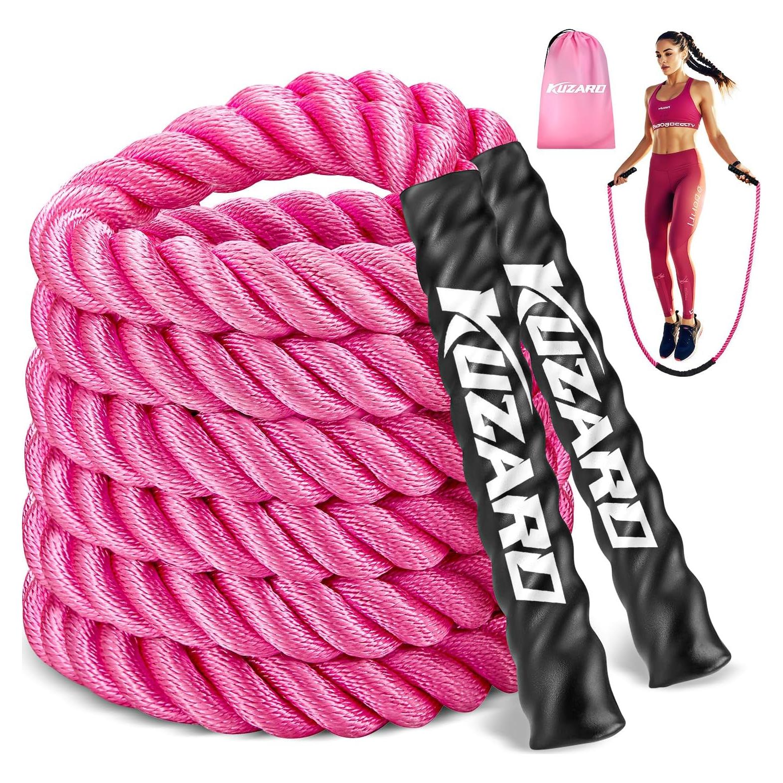 Cuerda de Saltar con Peso KUZARO 0.68 kg Rosa para Fitness