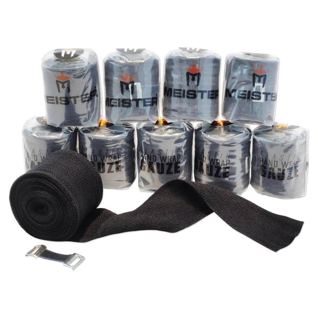 Vendajes de Gasa Elástica Meister para Boxeo y MMA - 10 Rollos