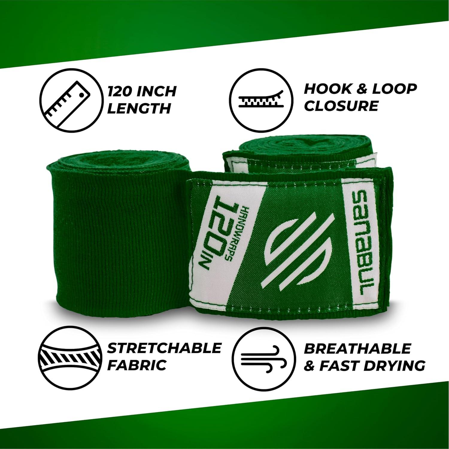 Envolturas de Mano de Boxeo Sanabul 120" Verde Bosque