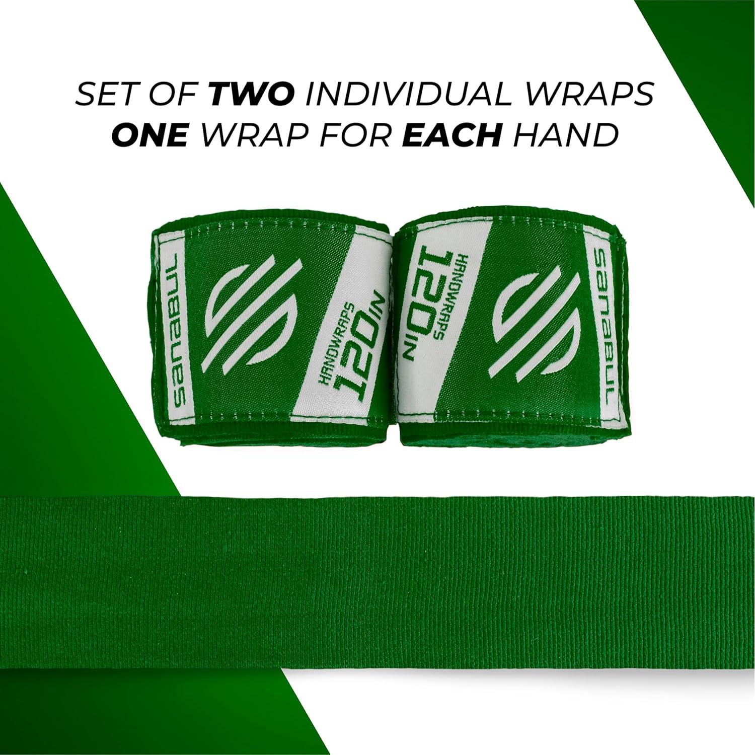 Envolturas de Mano de Boxeo Sanabul 120" Verde Bosque