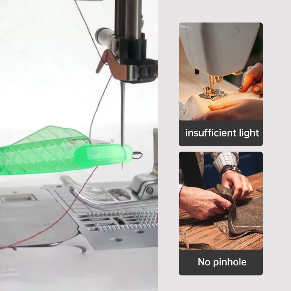 Fish Mouth Sewing Machine Needle Threader,2024 Upgraded Automatic Needle Threader for Sewing Machine Fish Type Needle Threader,Automatic Threading Aid Needle Threader Tool (3PCS Green)