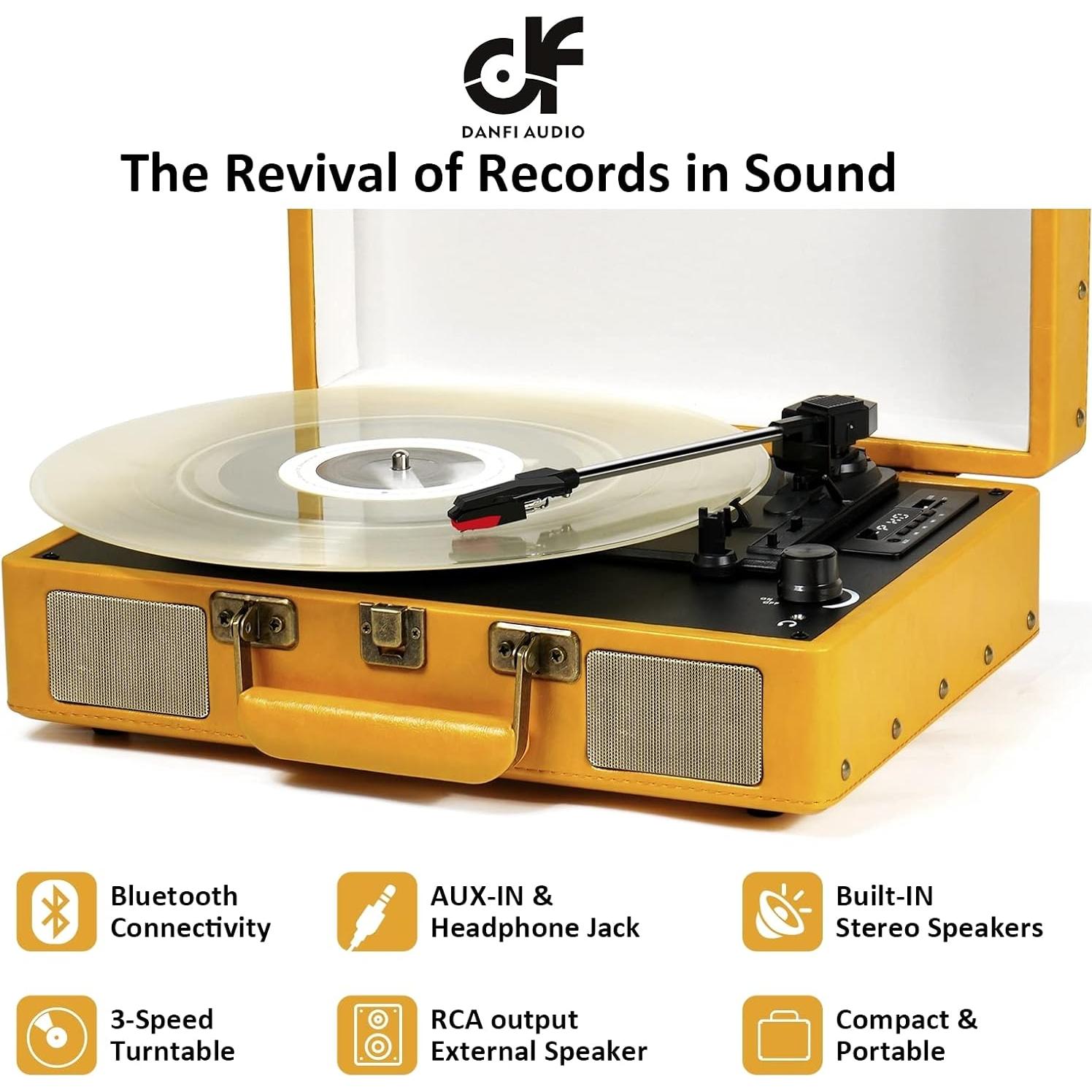 Reproductor de Vinilo Vintage DANFI AUDIO TE-2026YW 3 Velocidades