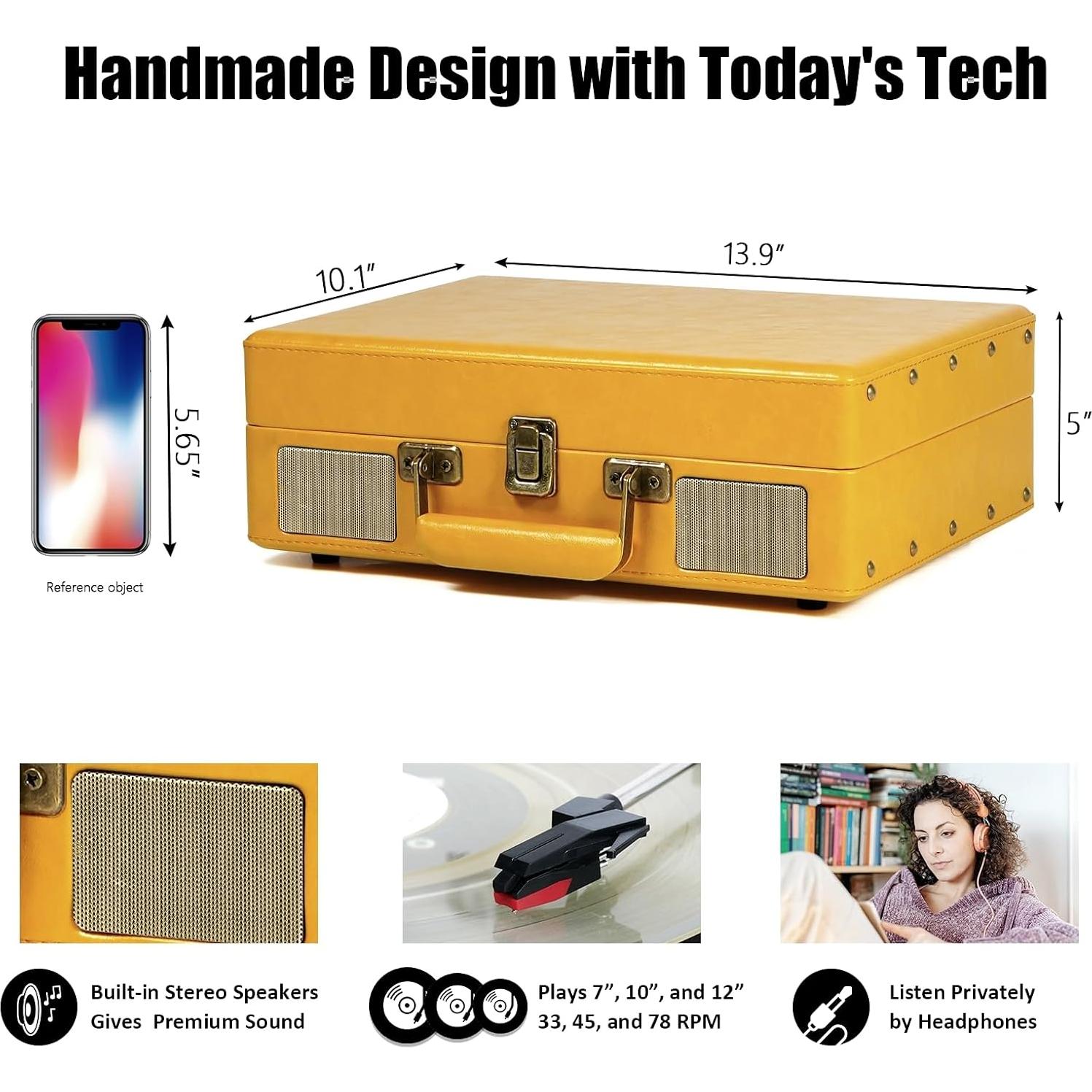 Reproductor de Vinilo Vintage DANFI AUDIO TE-2026YW 3 Velocidades