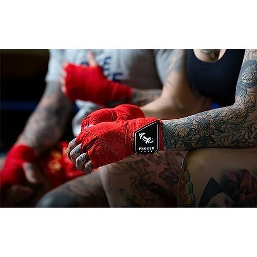 Vendajes de Mano de Boxeo ProGym Gear 4.5m Rojo Elástico