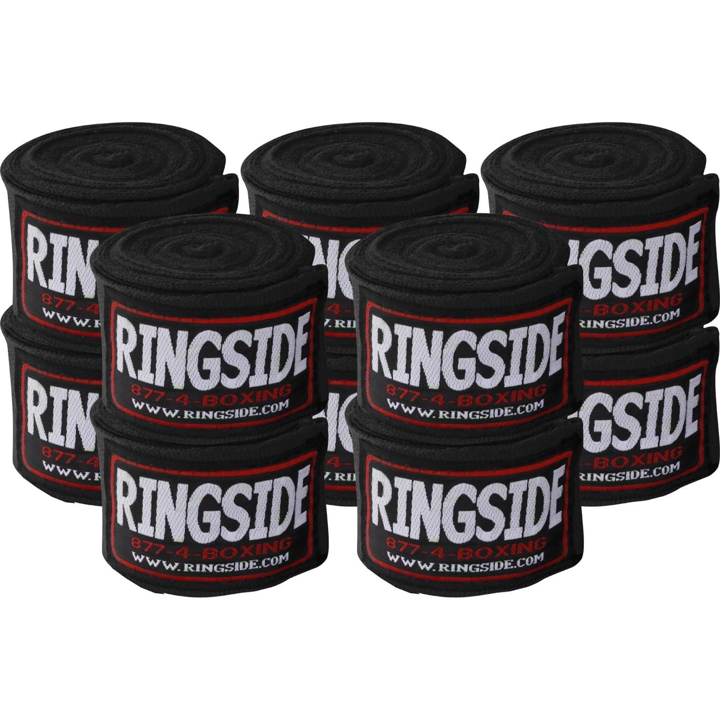 Envolturas de Mano Ringside Estilo Mexicano 5 Pares Negro