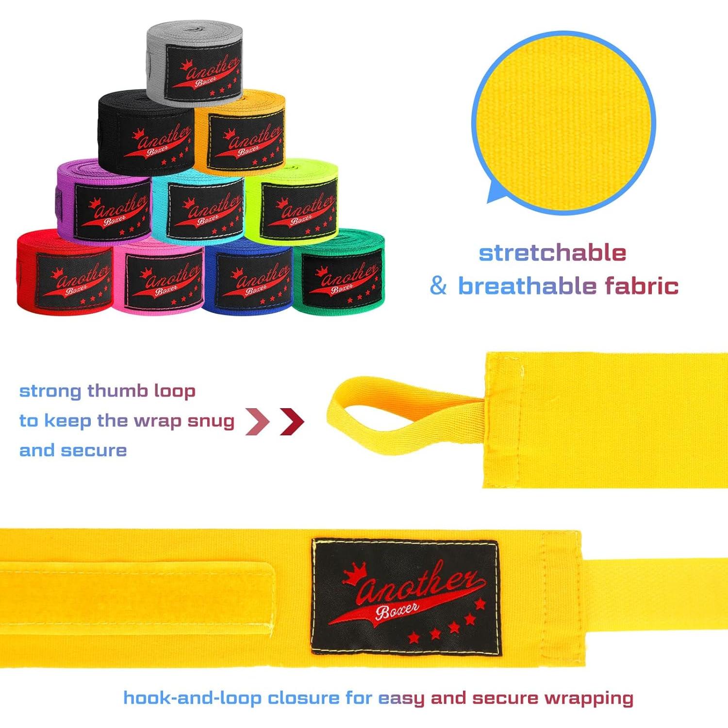 Envolturas de Mano para Boxeo Lenwen 10 Pares 120 cm Multicolor