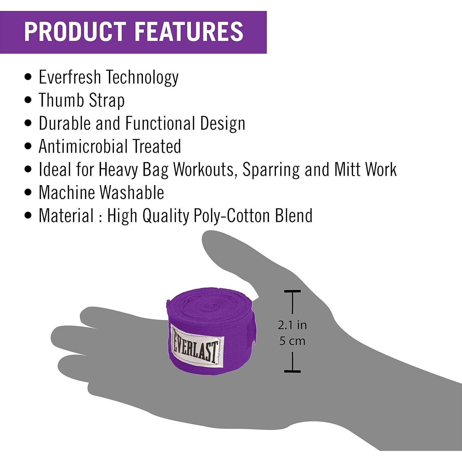 Envolturas de Mano Everlast 120" Púrpura para Boxeo