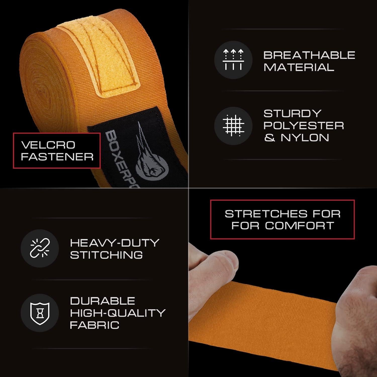 Envolturas de Boxeo BOXERPOINT 180" Unisex Naranja
