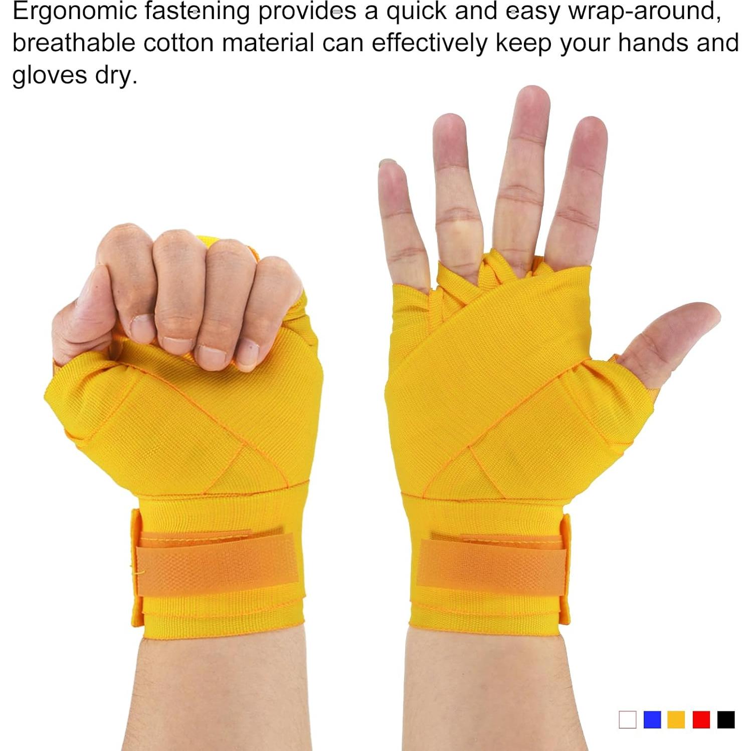 Envolturas de Mano de Boxeo PATIKIL Algodón 500x5cm Blancas