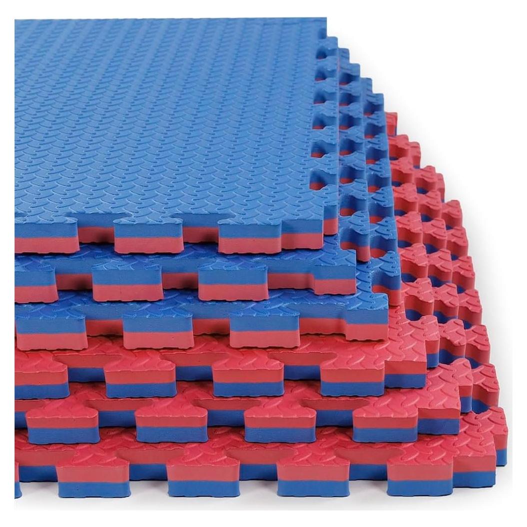 Xspec Tapete de Espuma Reversible 1" 12 Piezas 48 ft² Azul/Rojo