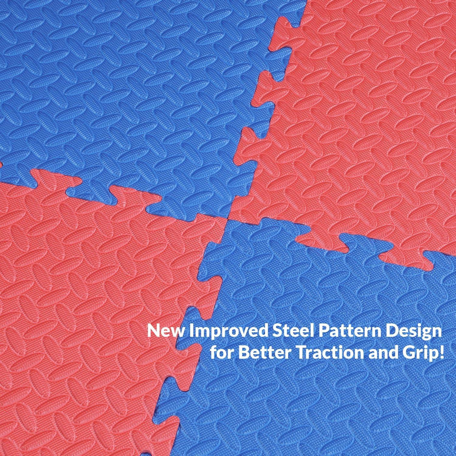 Xspec Tapete de Espuma Reversible 1" 12 Piezas 48 ft² Azul/Rojo