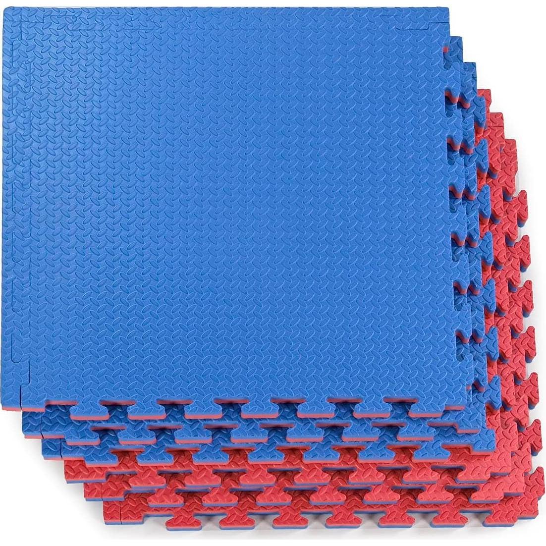 Xspec Tapete de Espuma Reversible 1" 12 Piezas 48 ft² Azul/Rojo