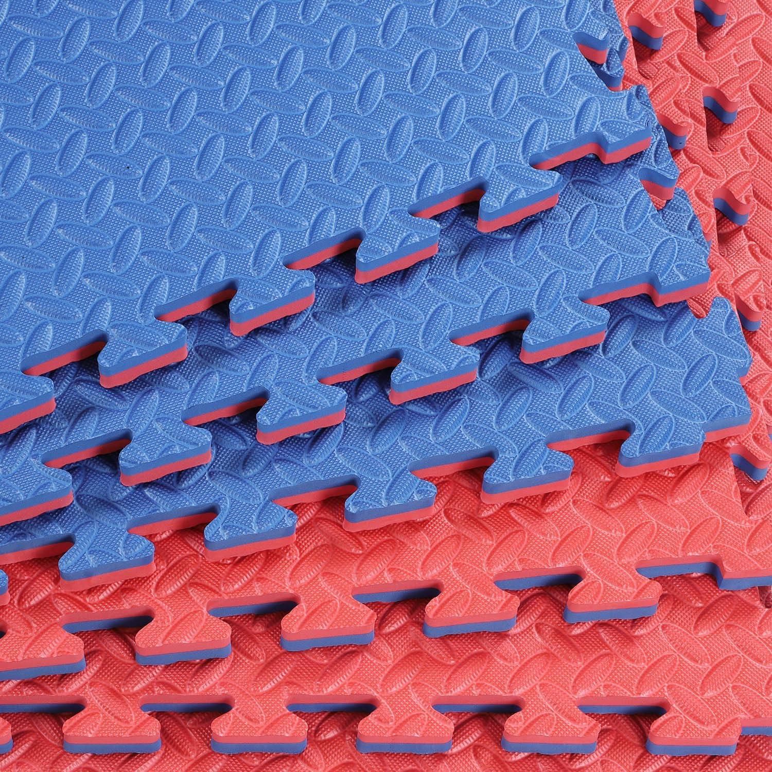 Xspec Tapete de Espuma Reversible 1" 12 Piezas 48 ft² Azul/Rojo