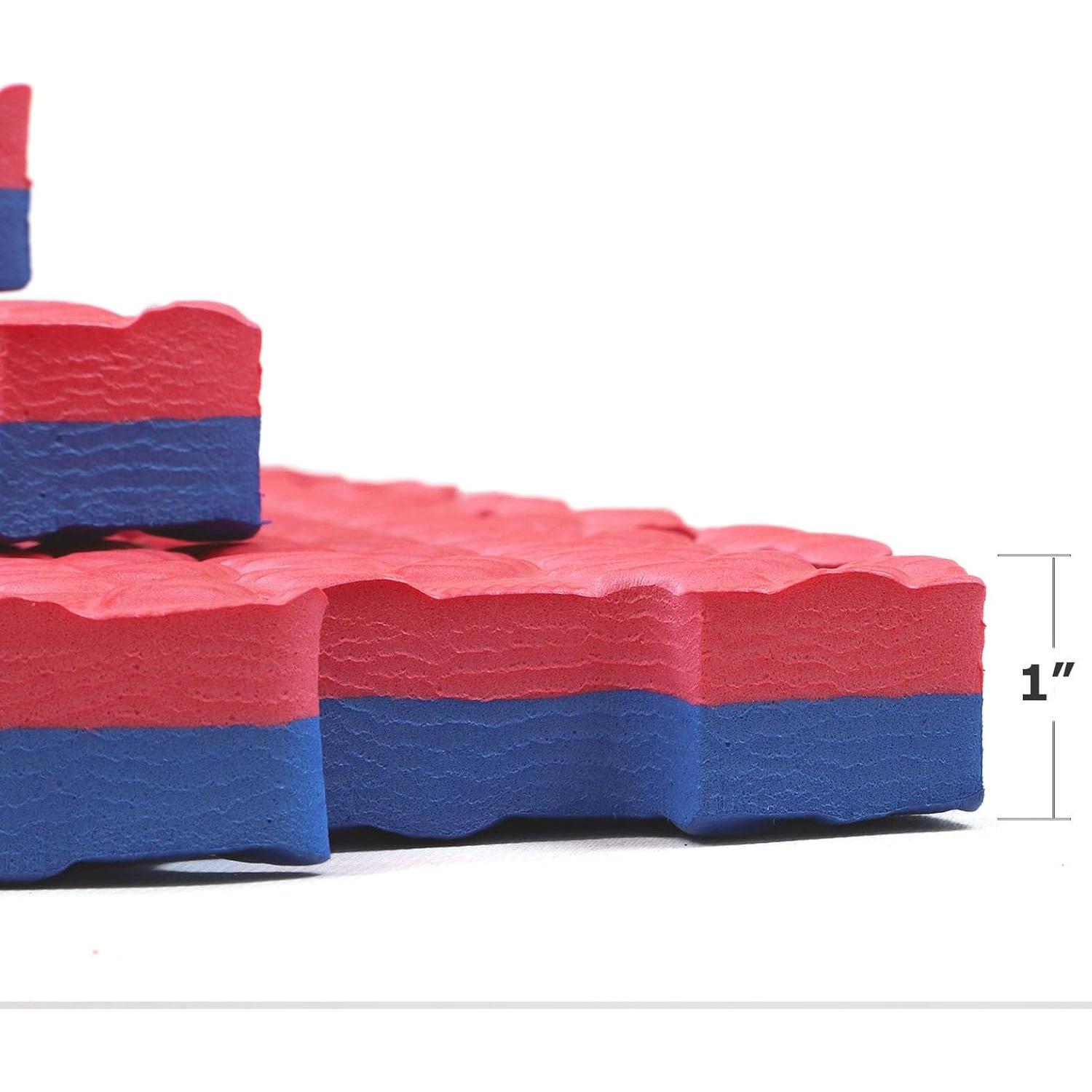 Xspec Tapete de Espuma Reversible 1" 12 Piezas 48 ft² Azul/Rojo